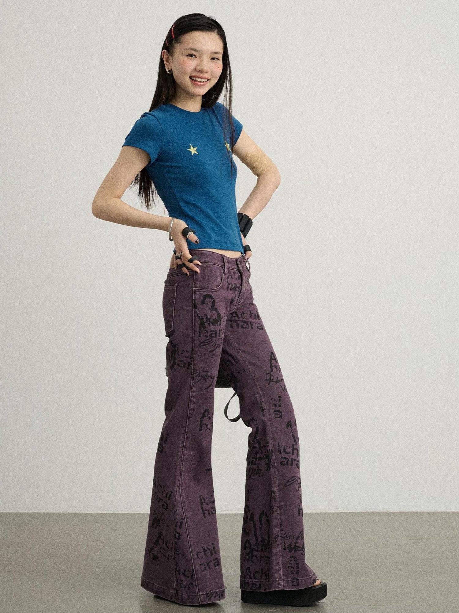 Achihara Sleepless Stars Embroidered Tee