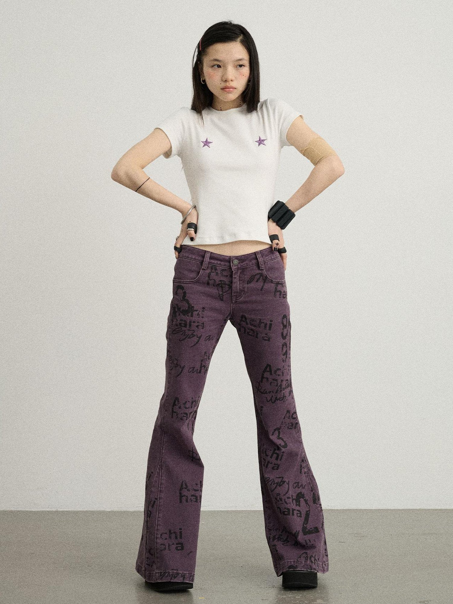 Achihara Sleepless Stars Embroidered Tee