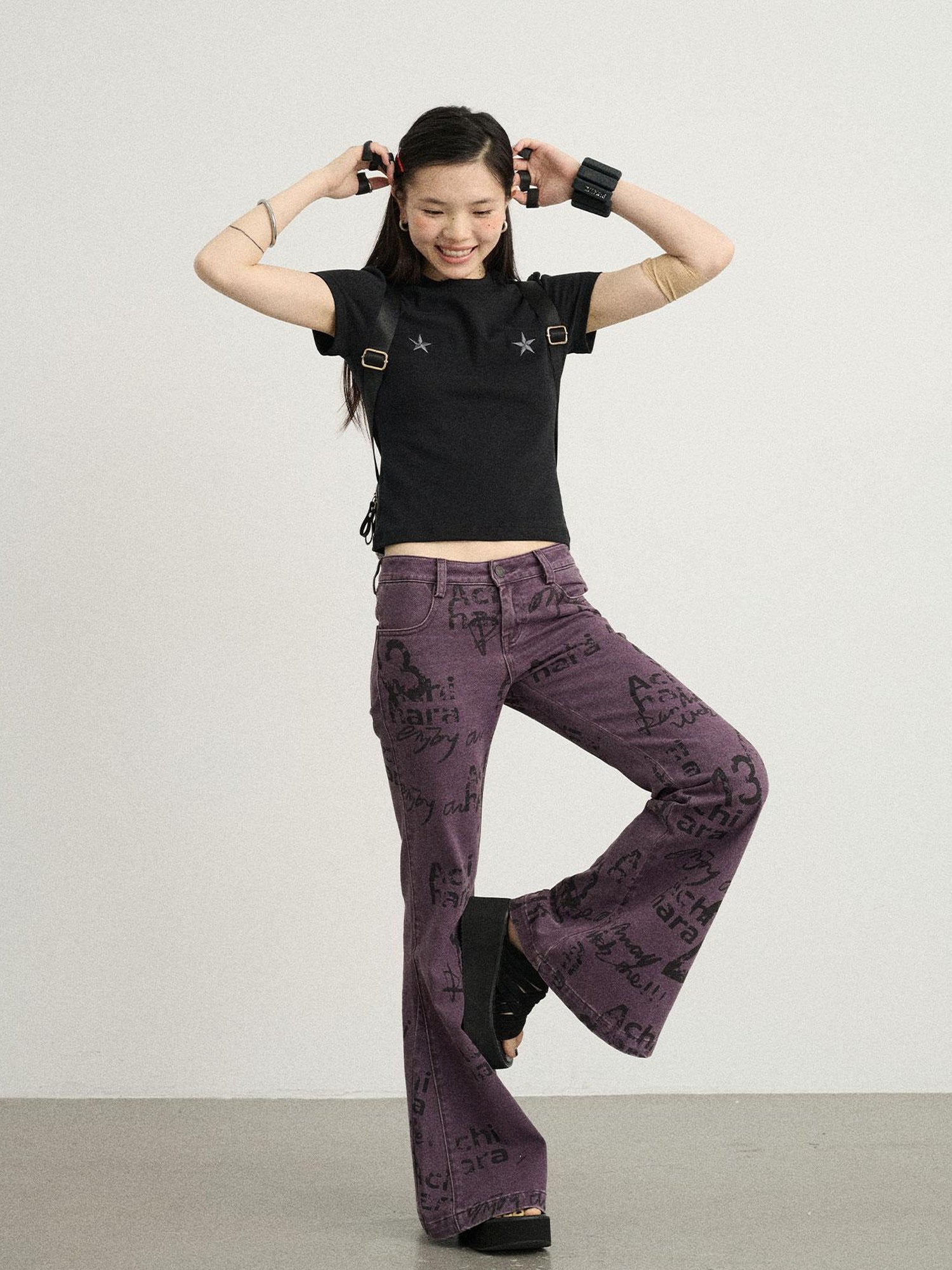 Achihara Sleepless Stars Embroidered Tee