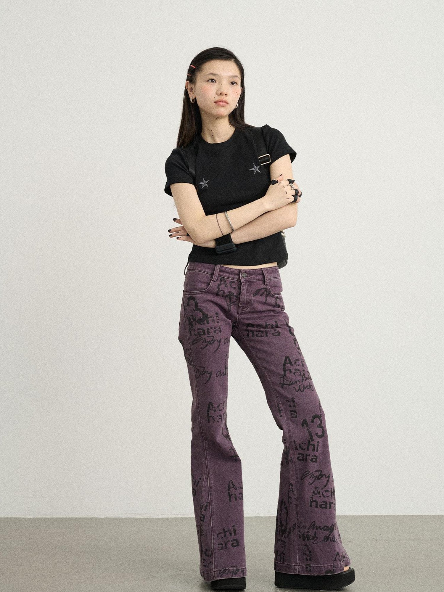 Achihara Sleepless Stars Embroidered Tee