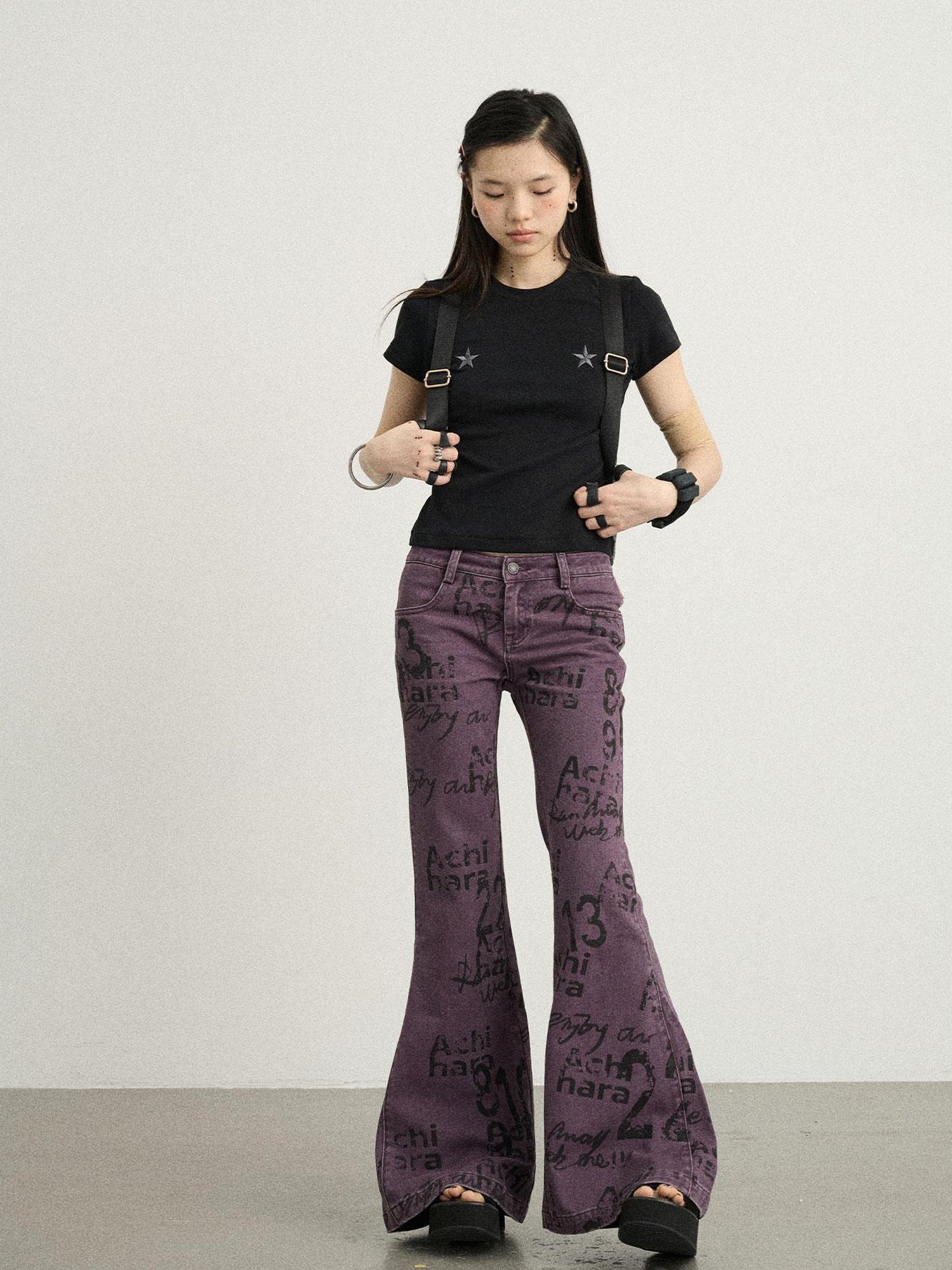 Achihara Sleepless Stars Embroidered Tee