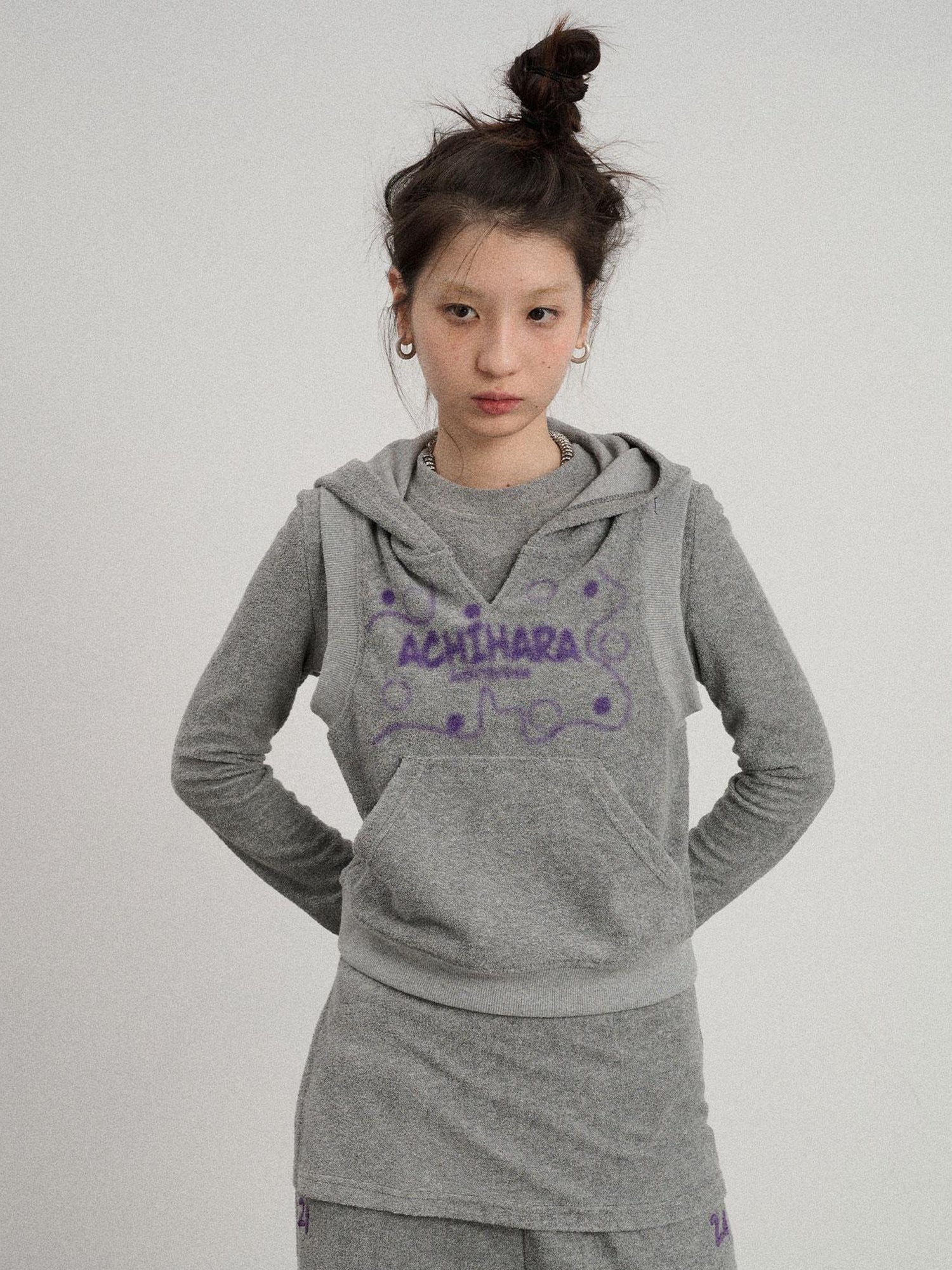 Achihara Sleepy Sheep V-Neck Hooded Vest