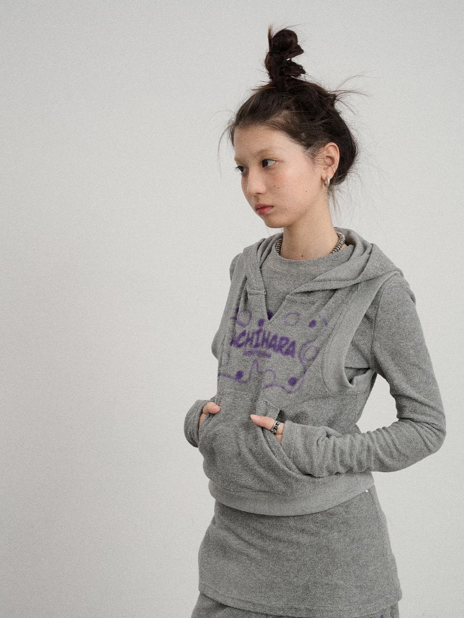 Achihara Sleepy Sheep V-Neck Hooded Vest