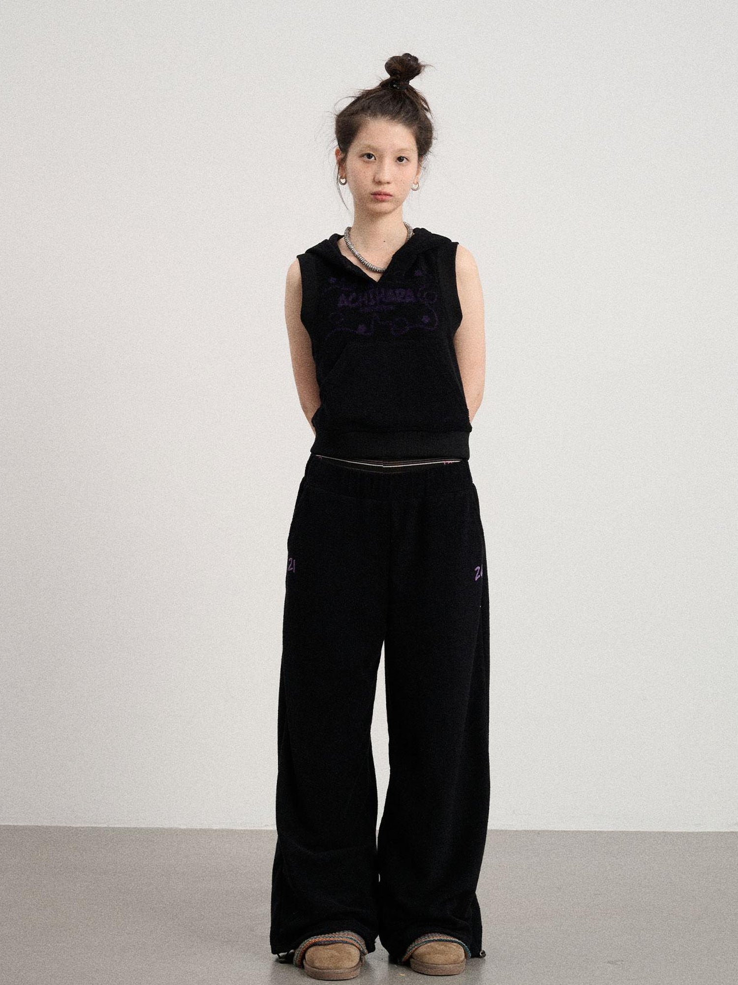 Achihara Sleepy Sheep V-Neck Hooded Vest