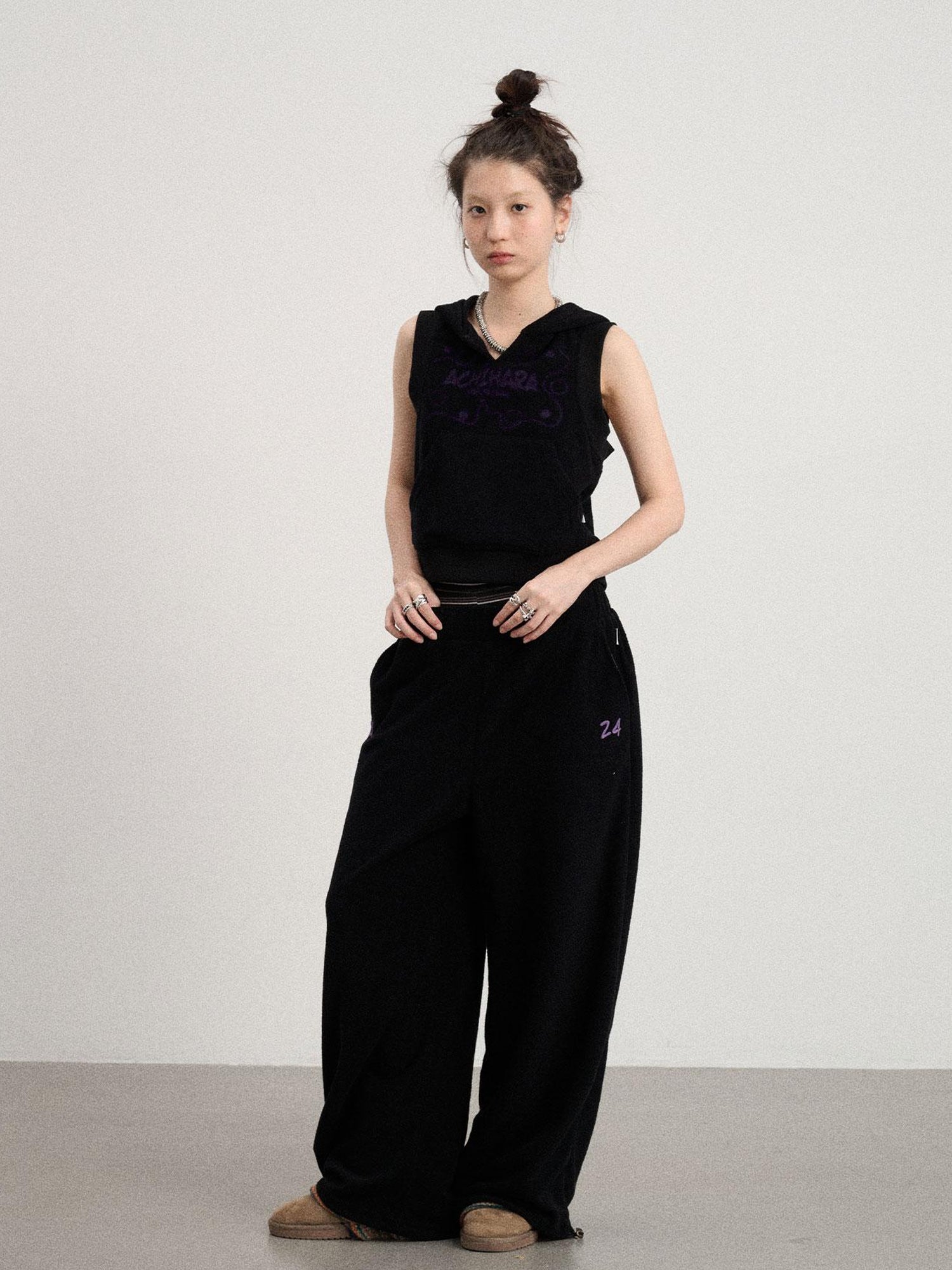 Achihara Sleepy Sheep V-Neck Hooded Vest