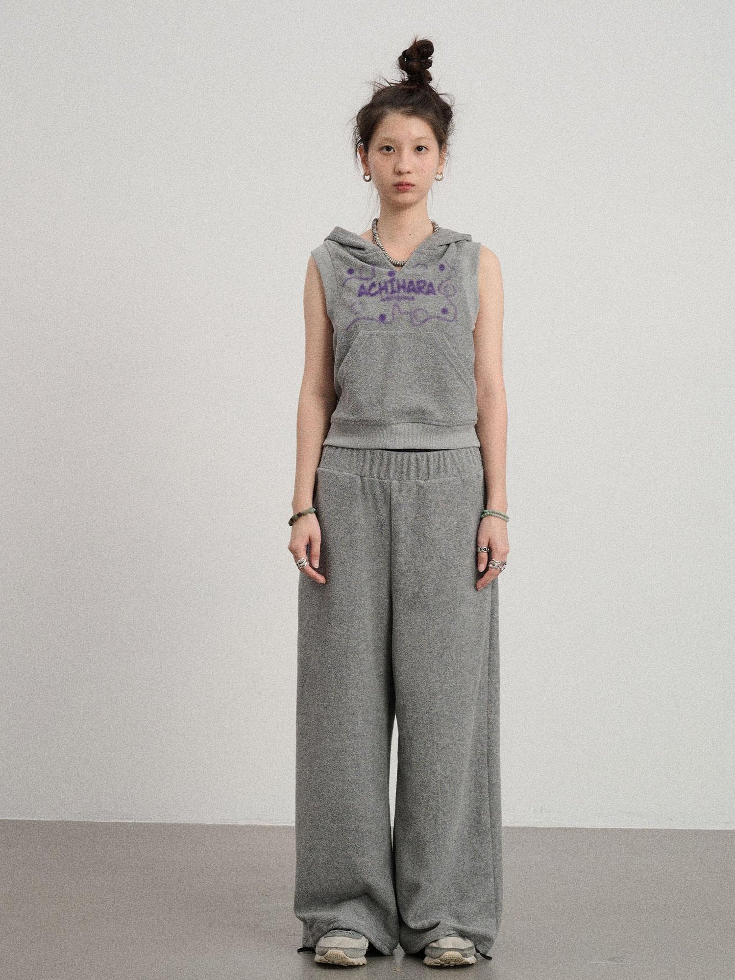 Achihara Sleepy Sheep V-Neck Hooded Vest