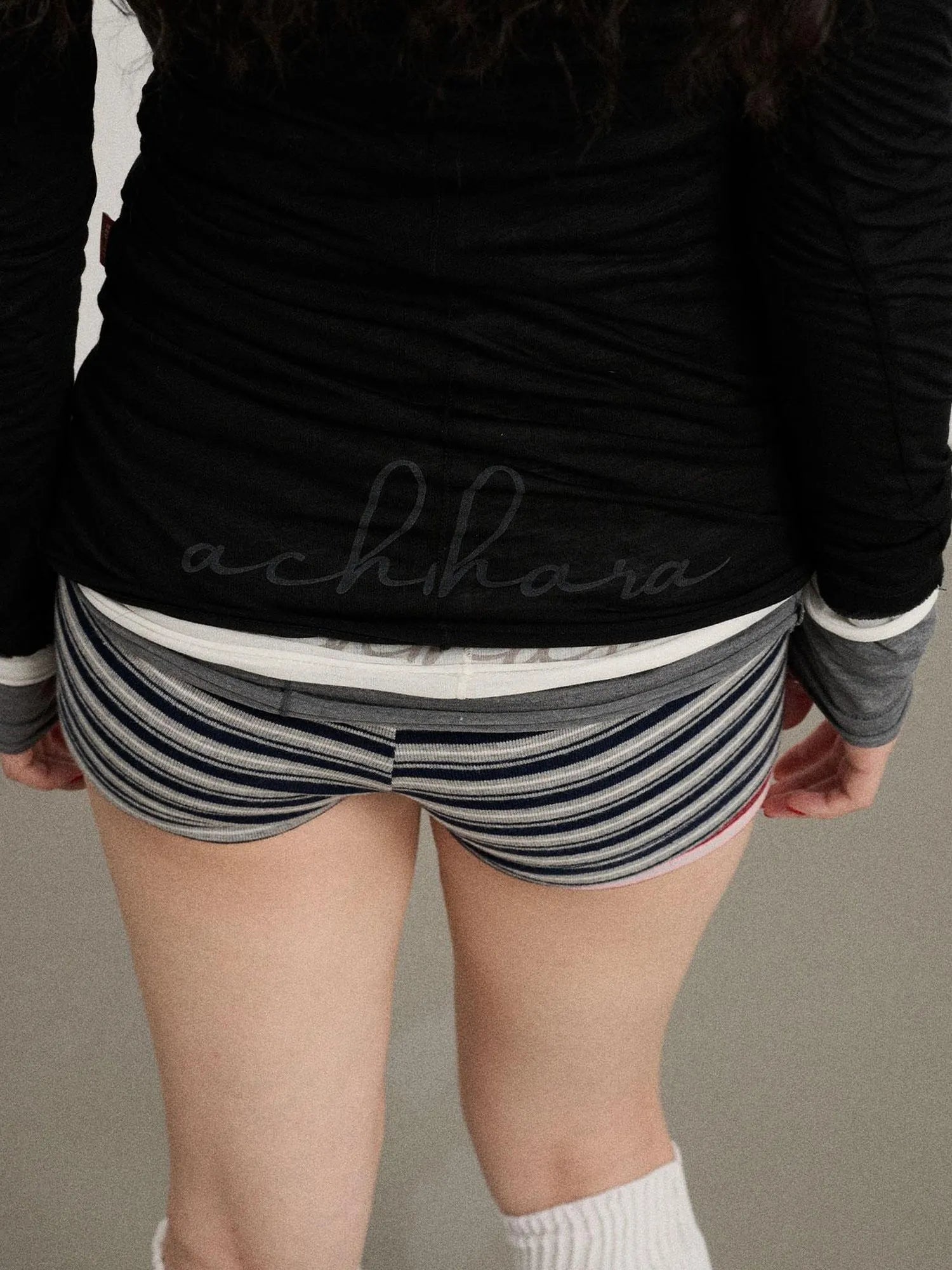 Smoothie Ice Knit Tee V Neck T Shirt Long Sleeve