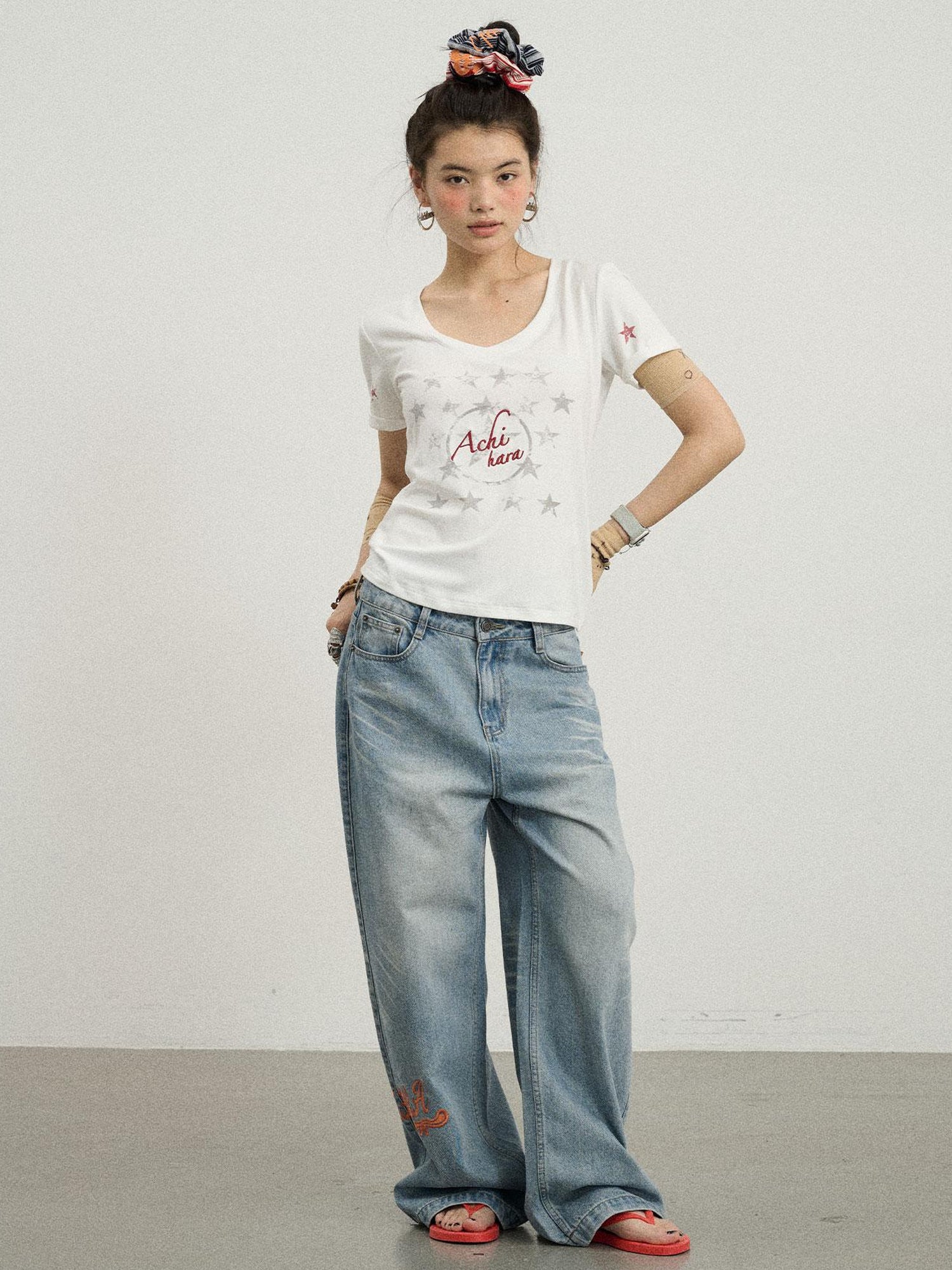 Achihara Sneezing Star Short Sleeve Slim Fit T-Shirt