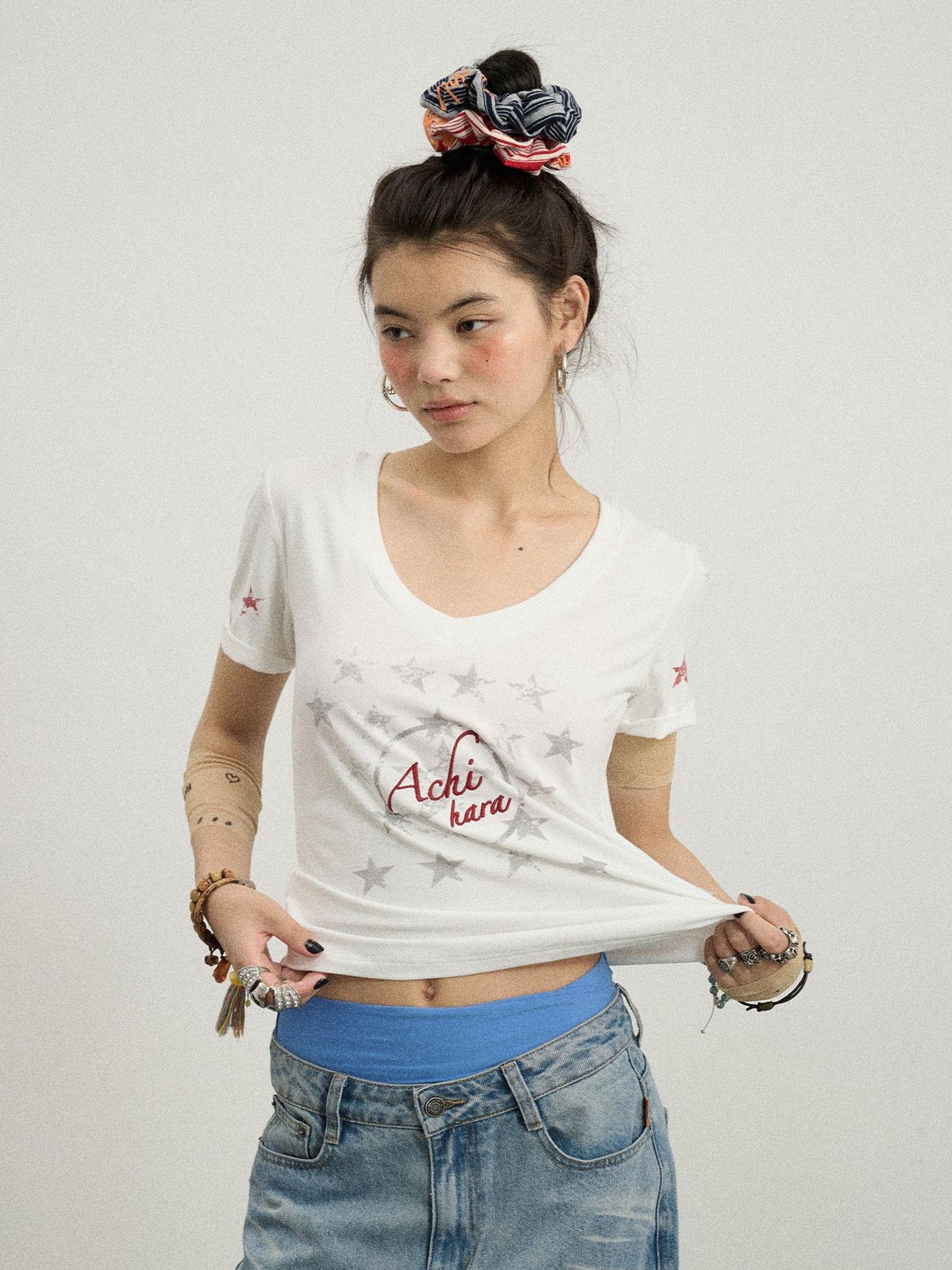 Achihara Sneezing Star Short Sleeve Slim Fit T-Shirt