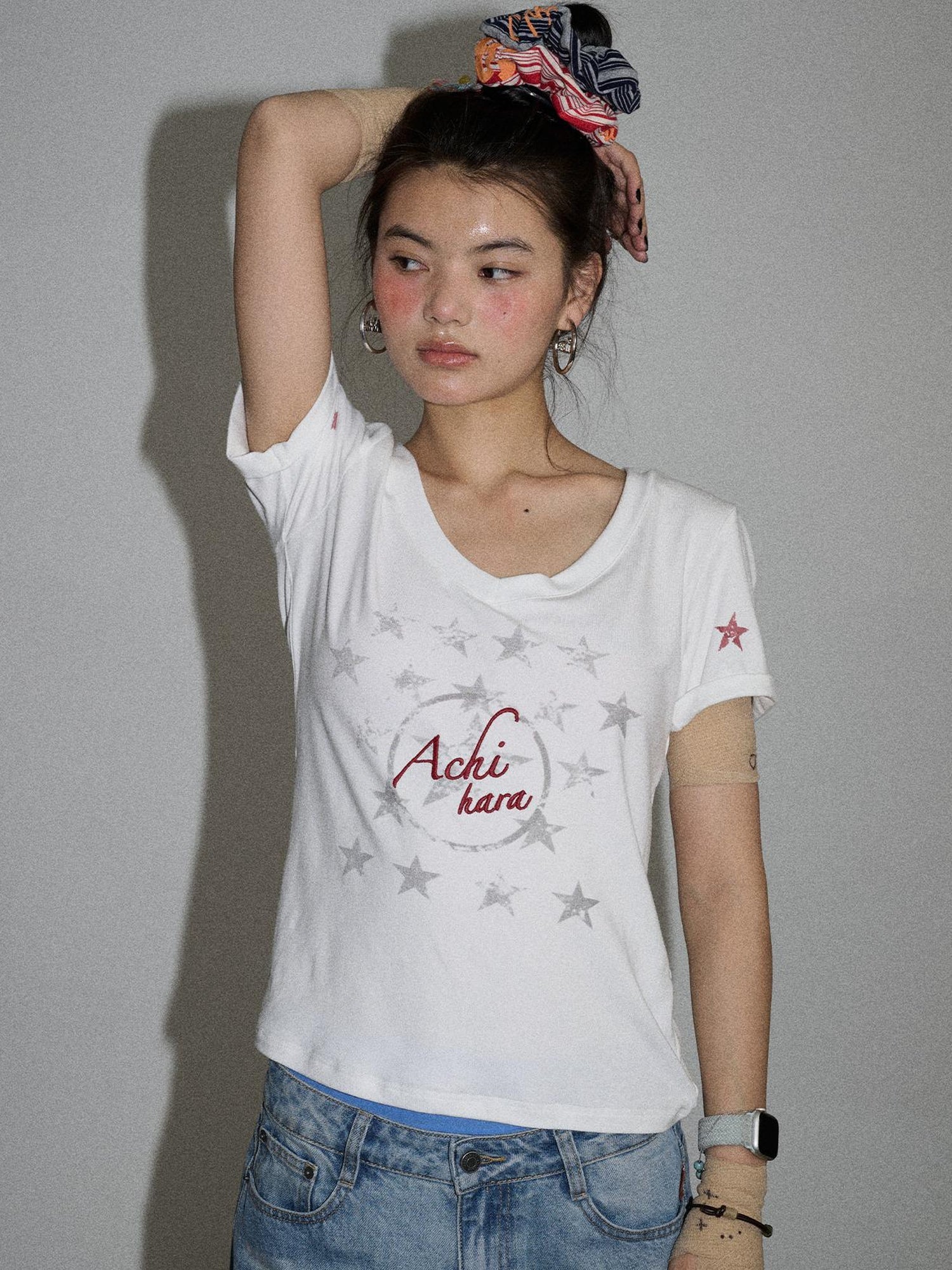 Achihara Sneezing Star Short Sleeve Slim Fit T-Shirt