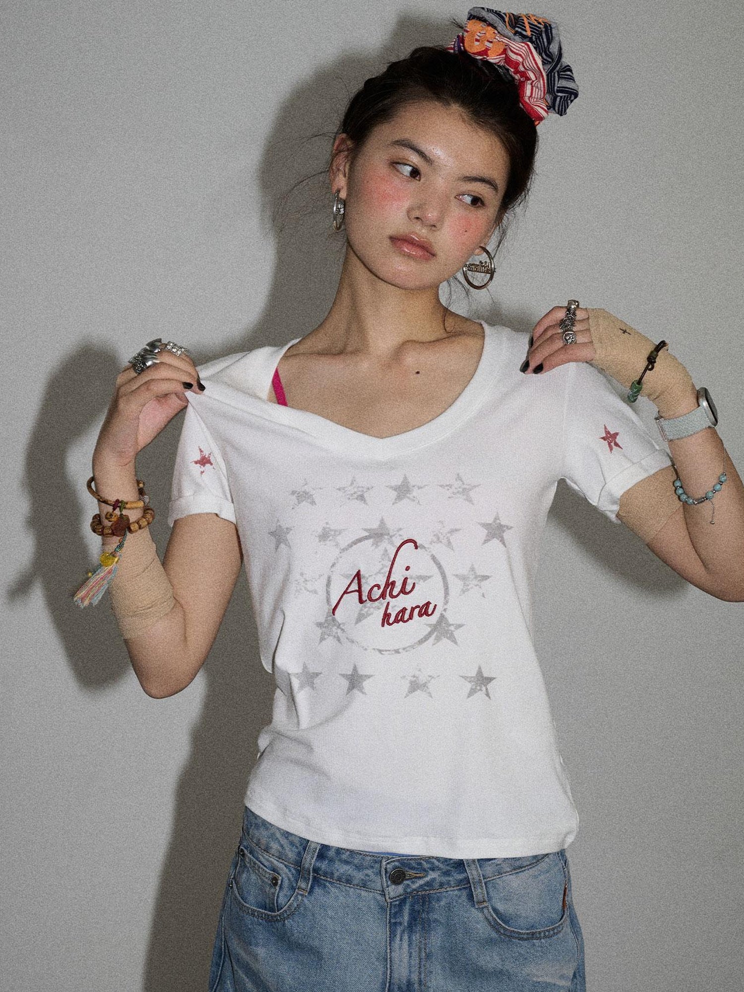 Achihara Sneezing Star Short Sleeve Slim Fit T-Shirt