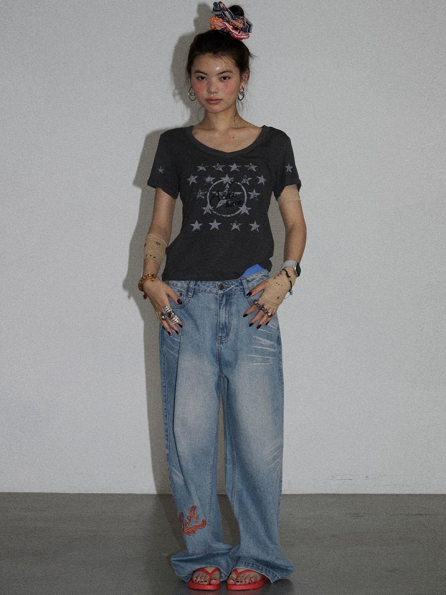 Achihara Sneezing Star Short Sleeve Slim Fit T-Shirt