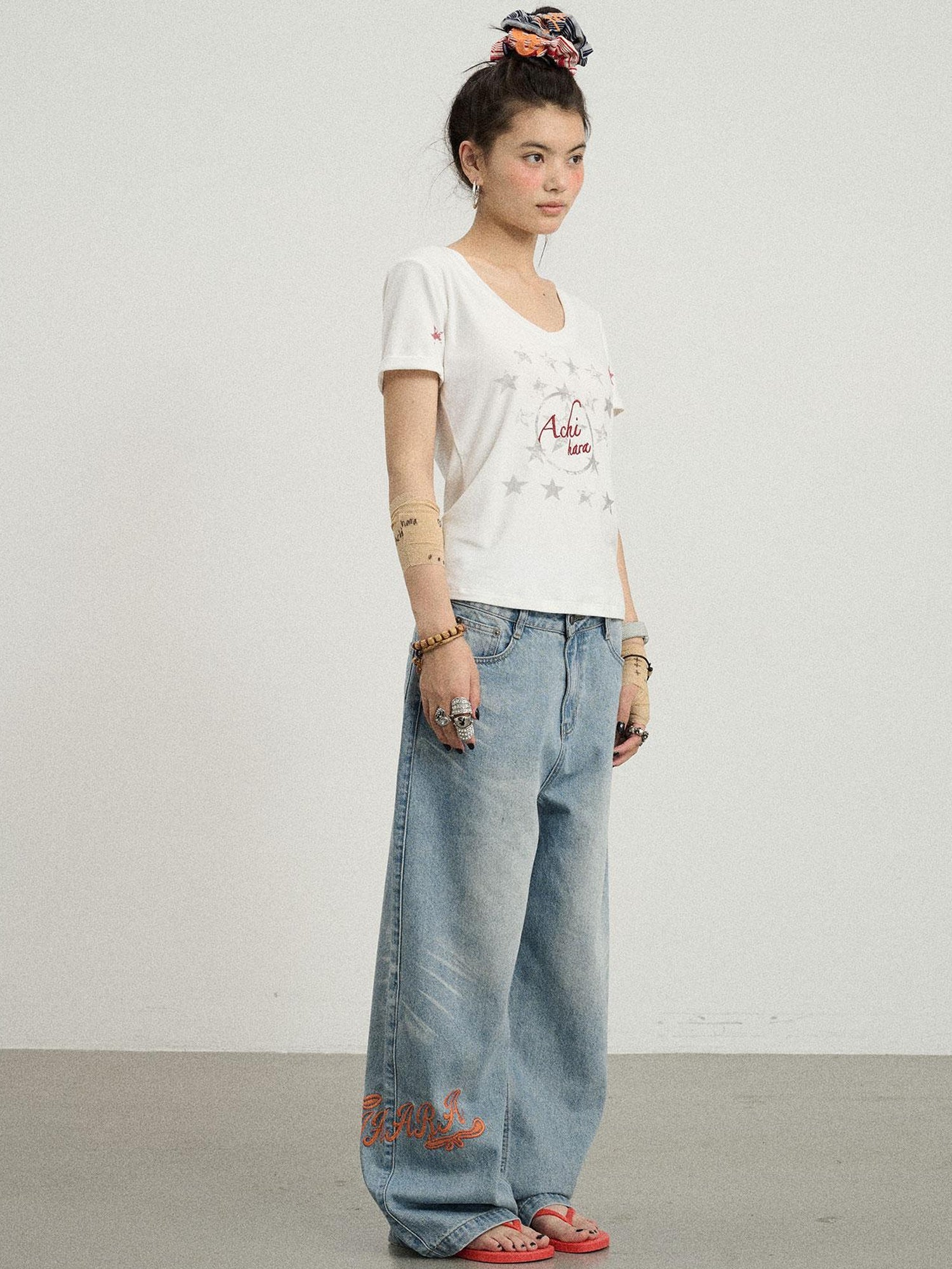 Achihara Sneezing Star Short Sleeve Slim Fit T-Shirt
