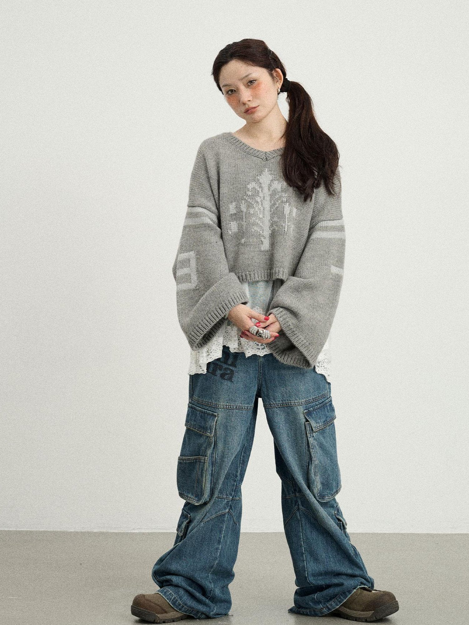 Achihara Snowpine Sword Knit Sweater