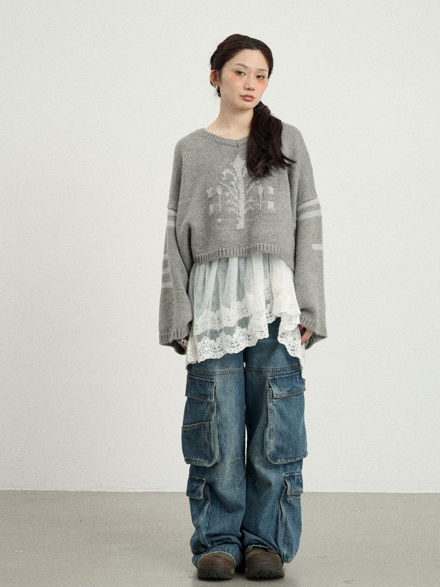 Achihara Snowpine Sword Knit Sweater