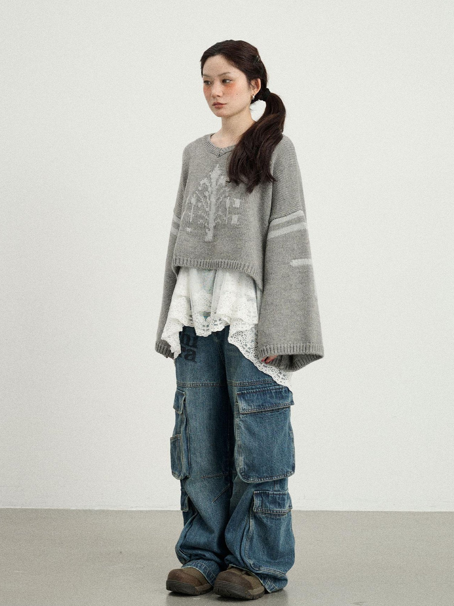 Achihara Snowpine Sword Knit Sweater
