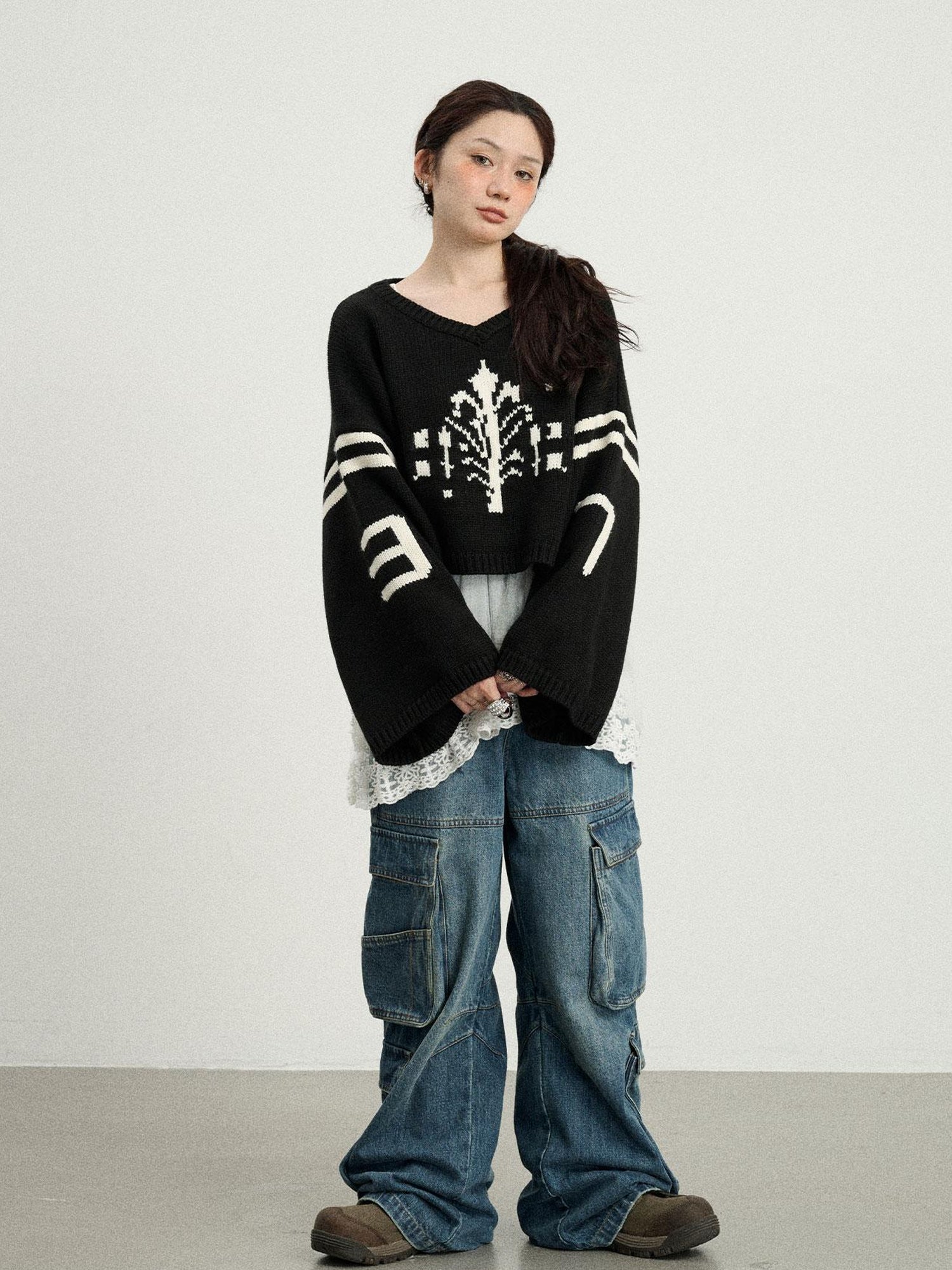 Achihara Snowpine Sword Knit Sweater