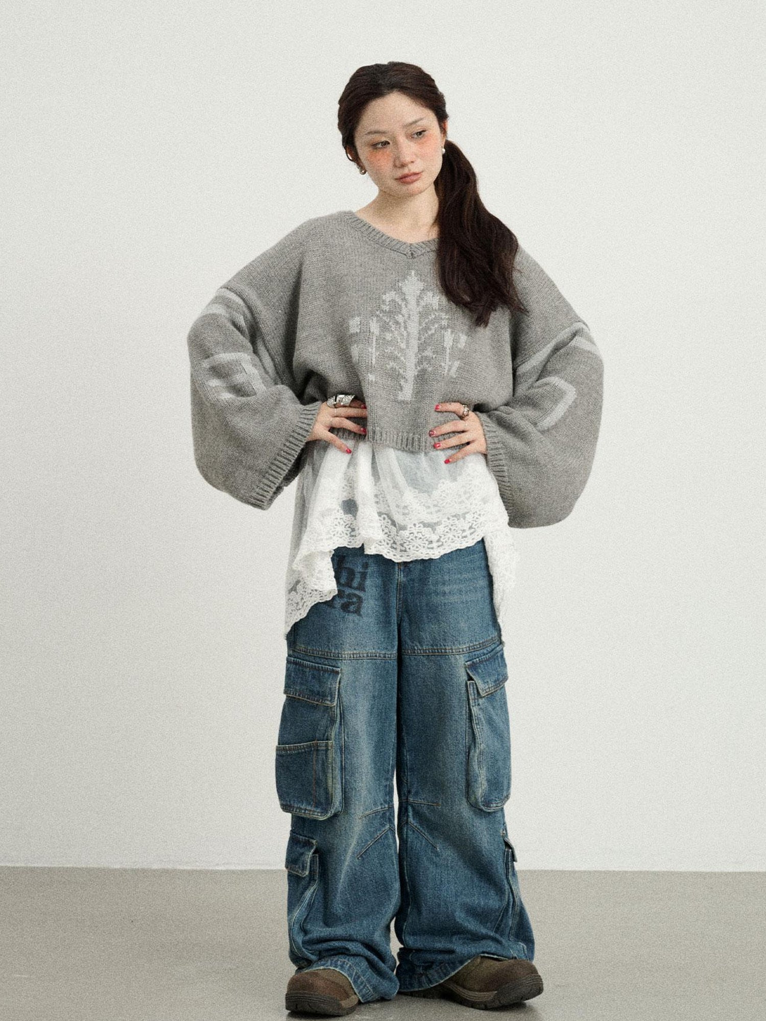 Achihara Snowpine Sword Knit Sweater