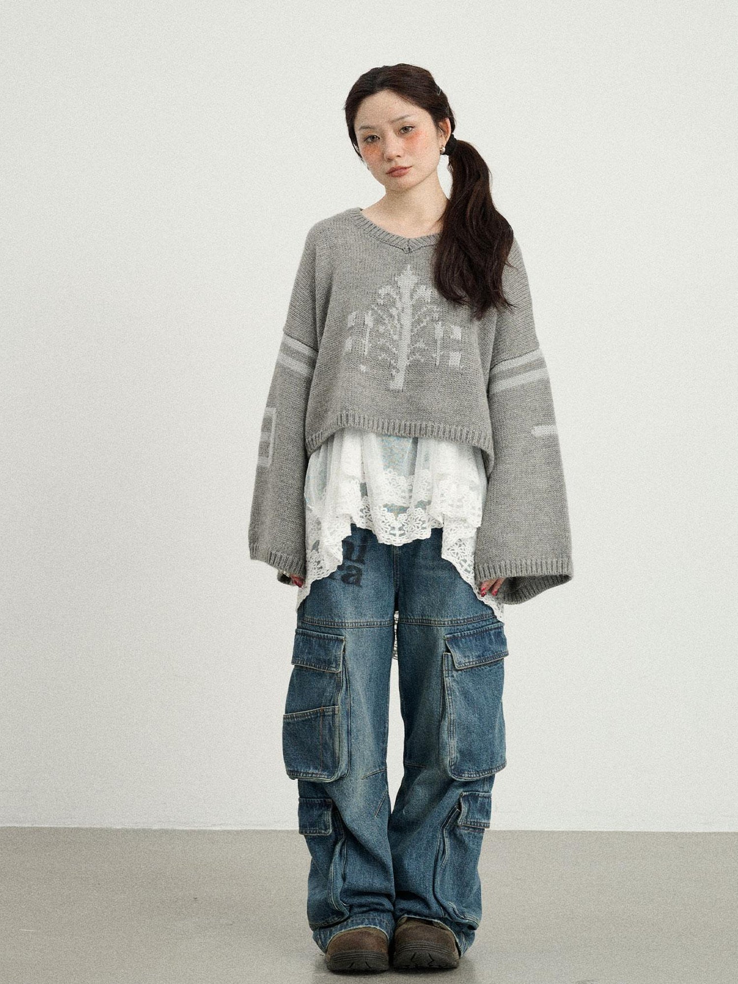 Achihara Snowpine Sword Knit Sweater