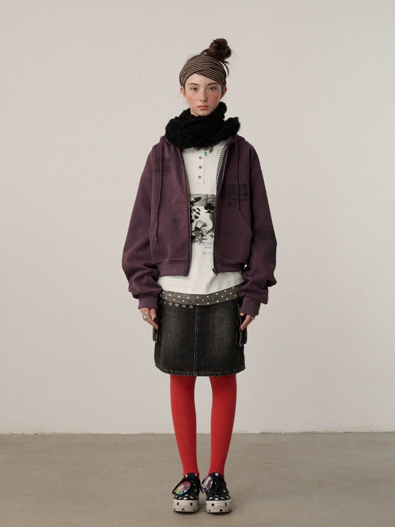 Achihara Soft Cotton Blend Zip Up Loose Fit Hooded Commuter Women Solid Color Hoodies