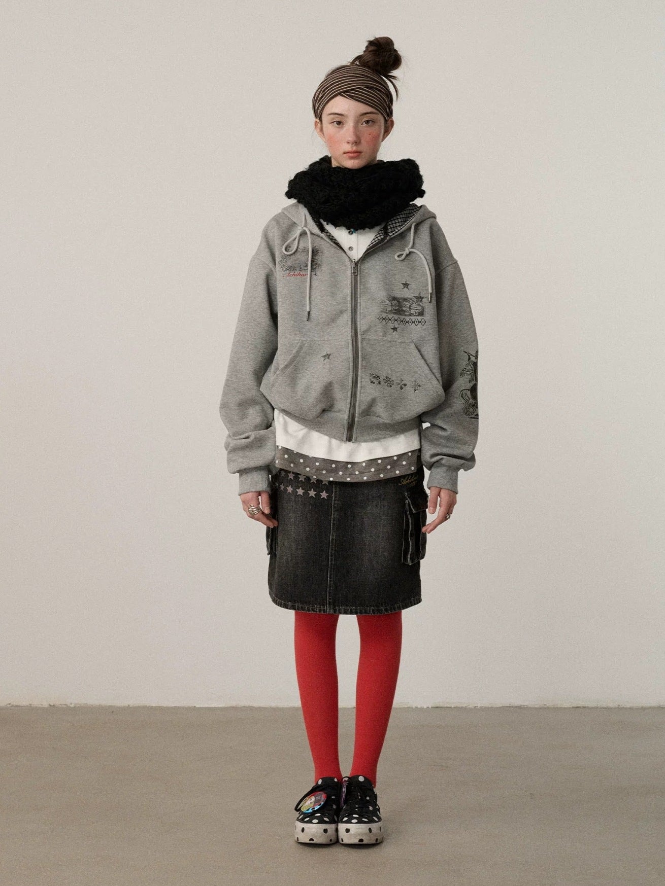 Achihara Soft Cotton Blend Zip Up Loose Fit Hooded Commuter Women Solid Color Hoodies