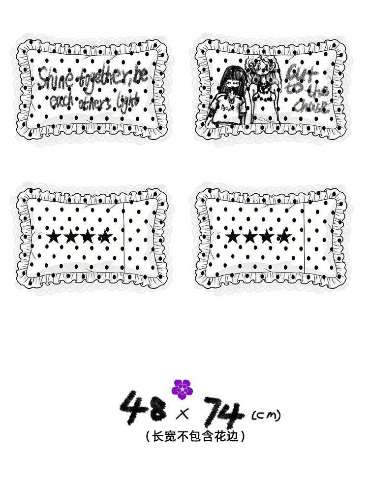 Achihara Soft Machine Washable Cotton Polka Dot Pillowcase 48X74Cm Accessories-5