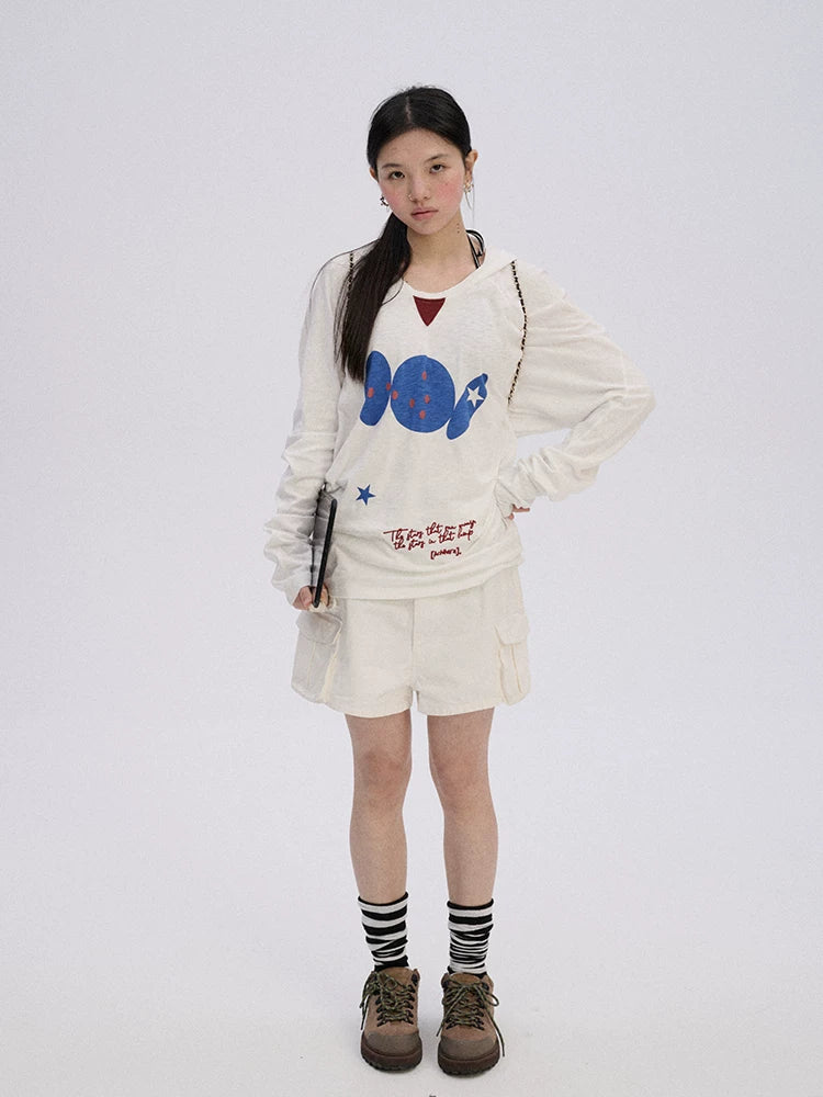 Achihara Soft Pure Cotton Pullover Commuter Straight Fit Women Black White Sweatshirts-4