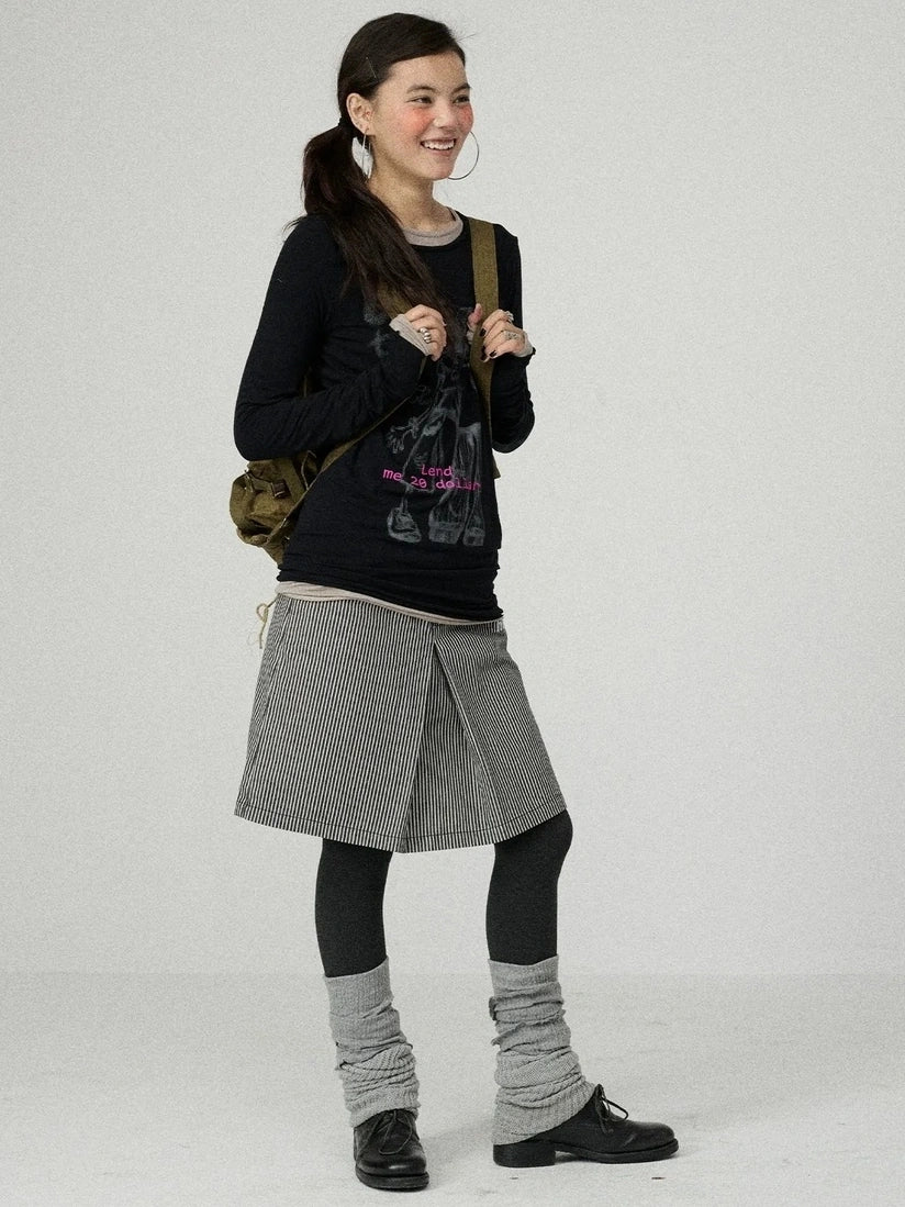 Achihara Soft Stretch Viscose Long Sleeve Crewneck Straight Fit Women Office Wear T-Shirt