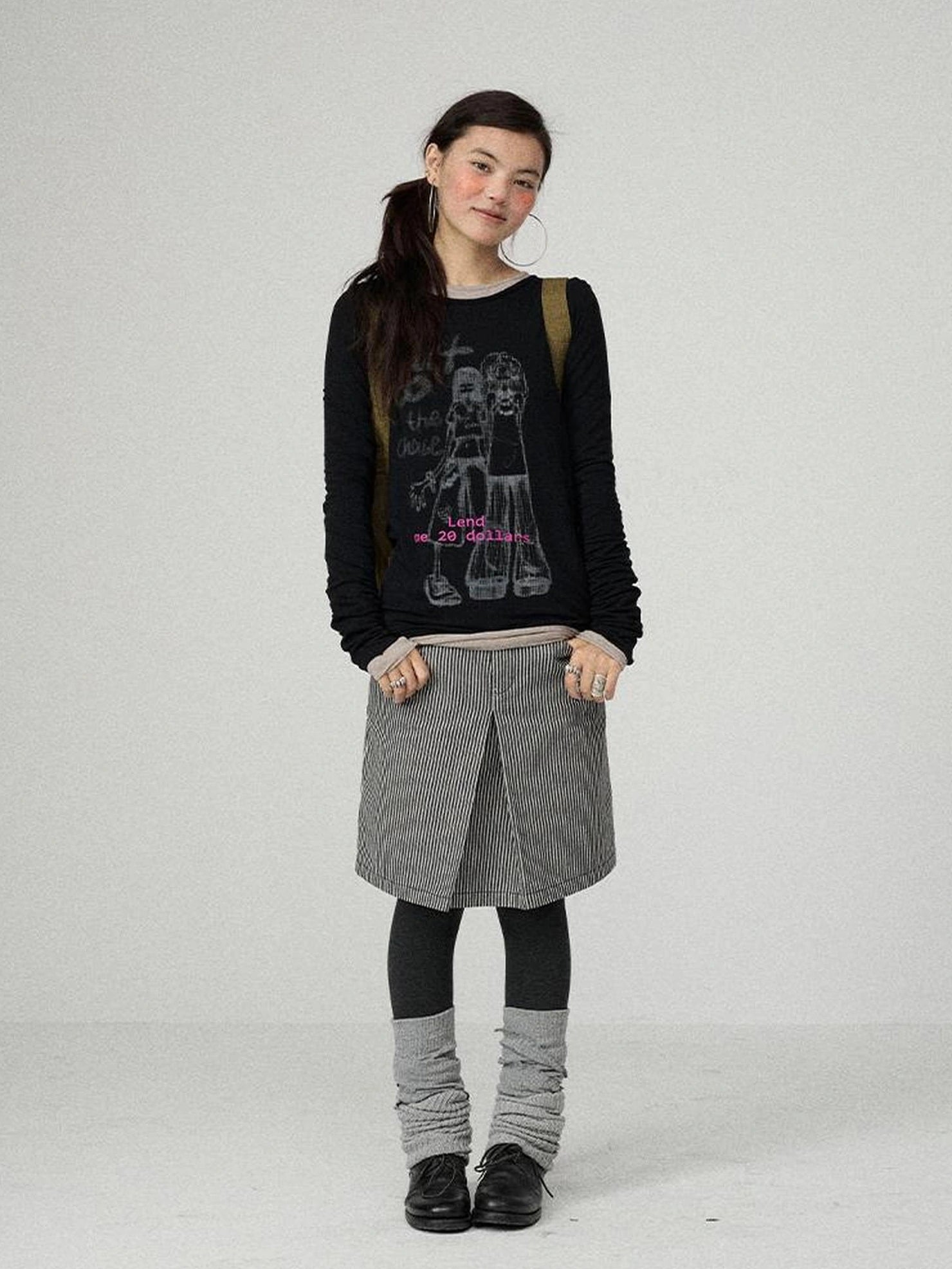 Achihara Soft Stretch Viscose Long Sleeve Crewneck Straight Fit Women Office Wear T-Shirt