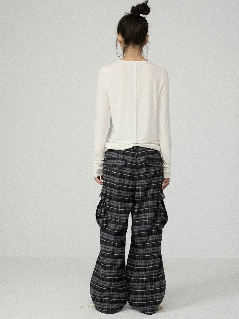 Achihara Soft Stretch Viscose Long Sleeve Crewneck Straight Fit Women Office Wear T-Shirt