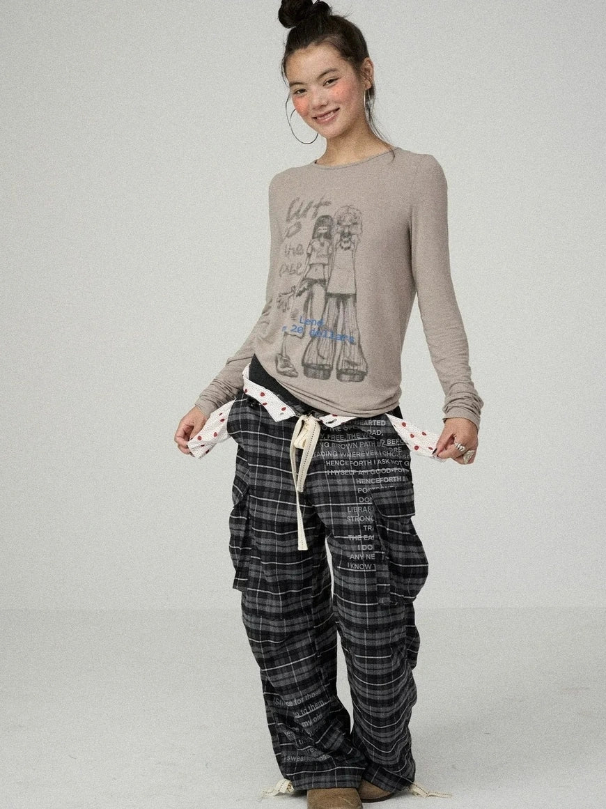 Achihara Soft Stretch Viscose Long Sleeve Crewneck Straight Fit Women Office Wear T-Shirt