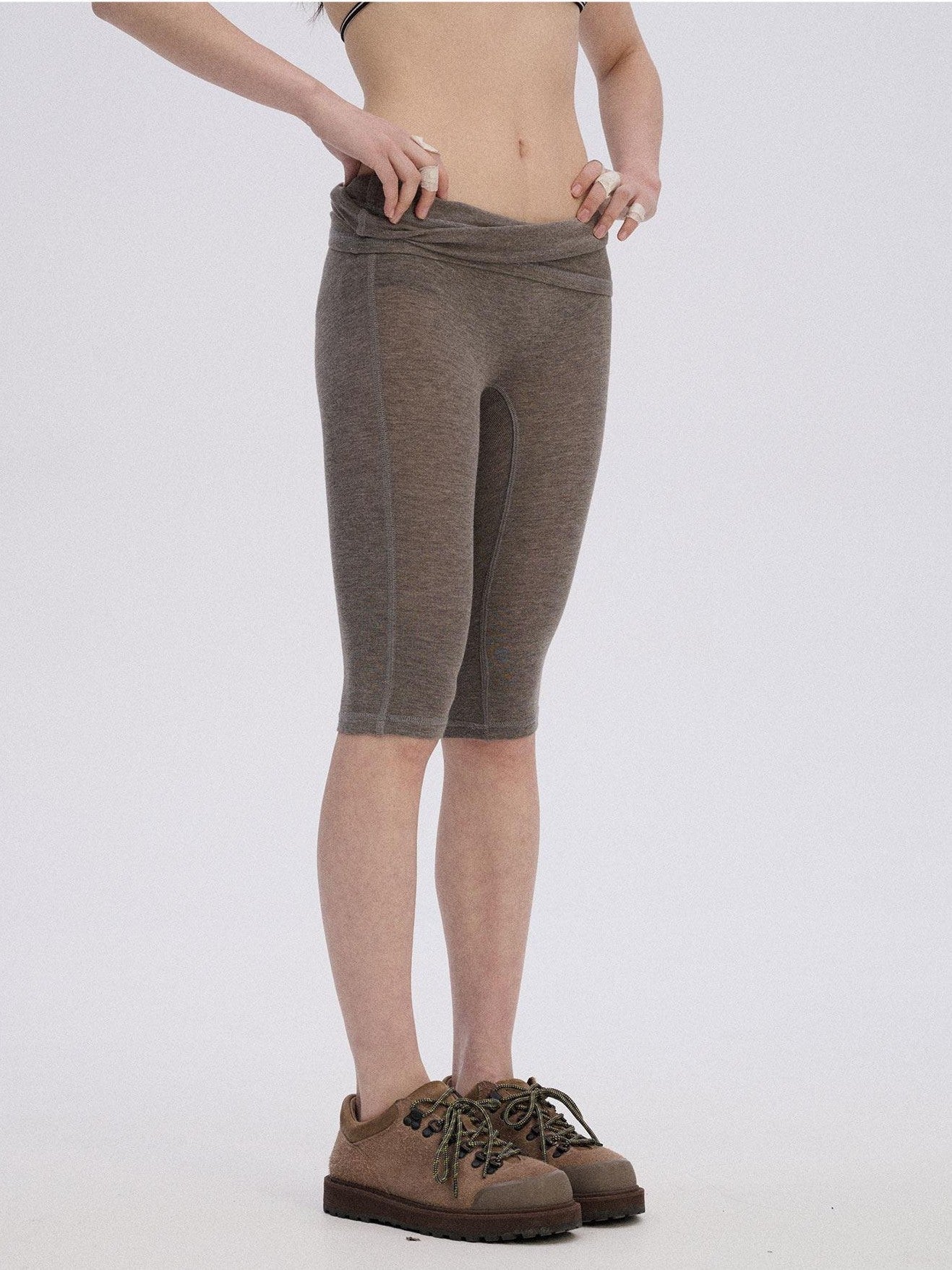 Achihara Soft Viscose Blend High Waist Tailored For Women Workwear Short Trousers