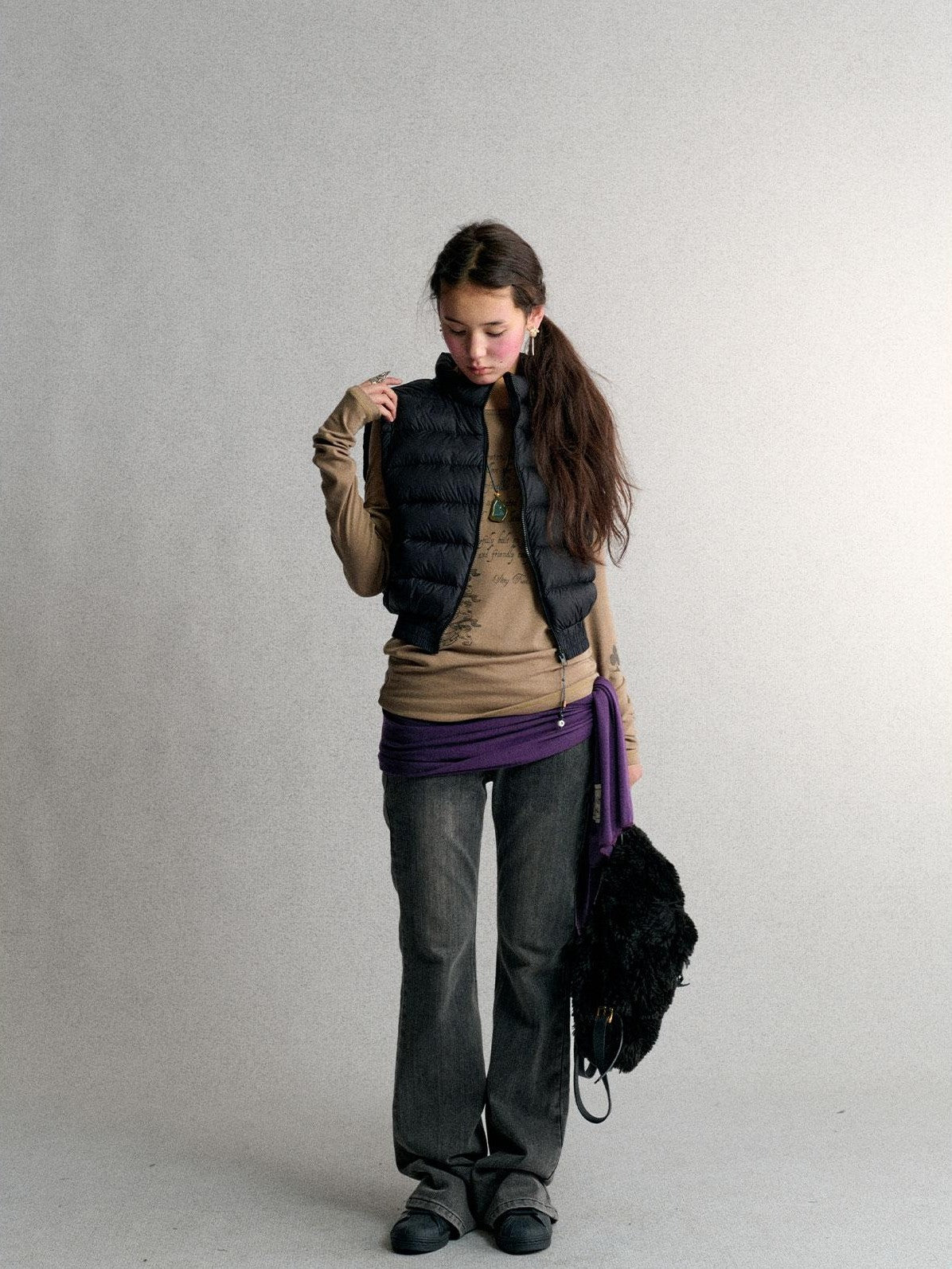 Achihara Solid Zip Front Slim Fit Nylon Women&
