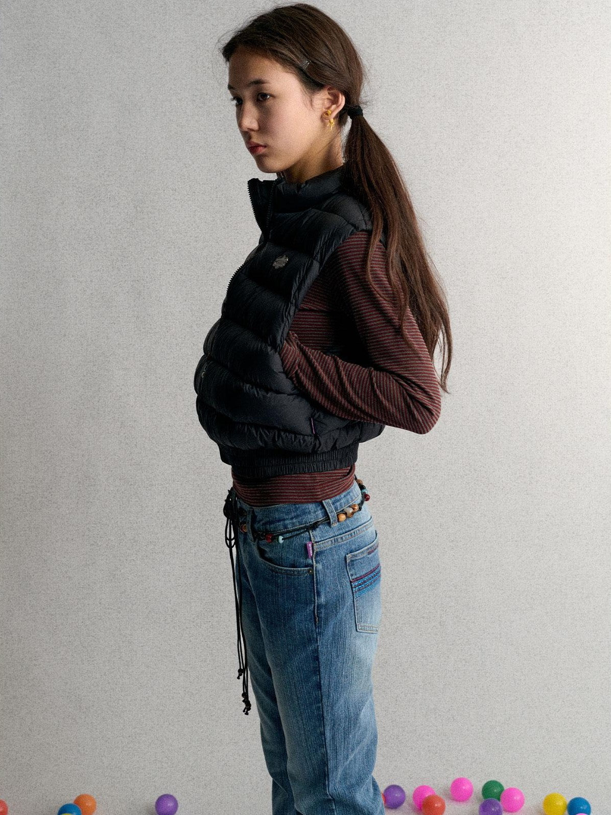 Achihara Solid Zip Front Slim Fit Nylon Women&