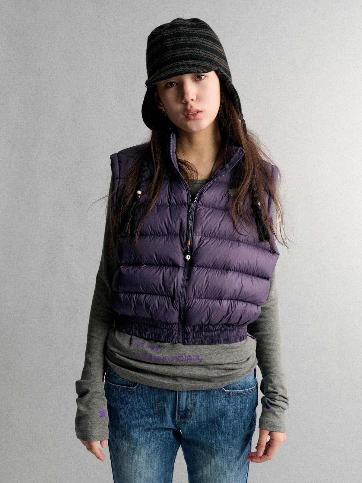 Achihara Solid Zip Front Slim Fit Nylon Women&