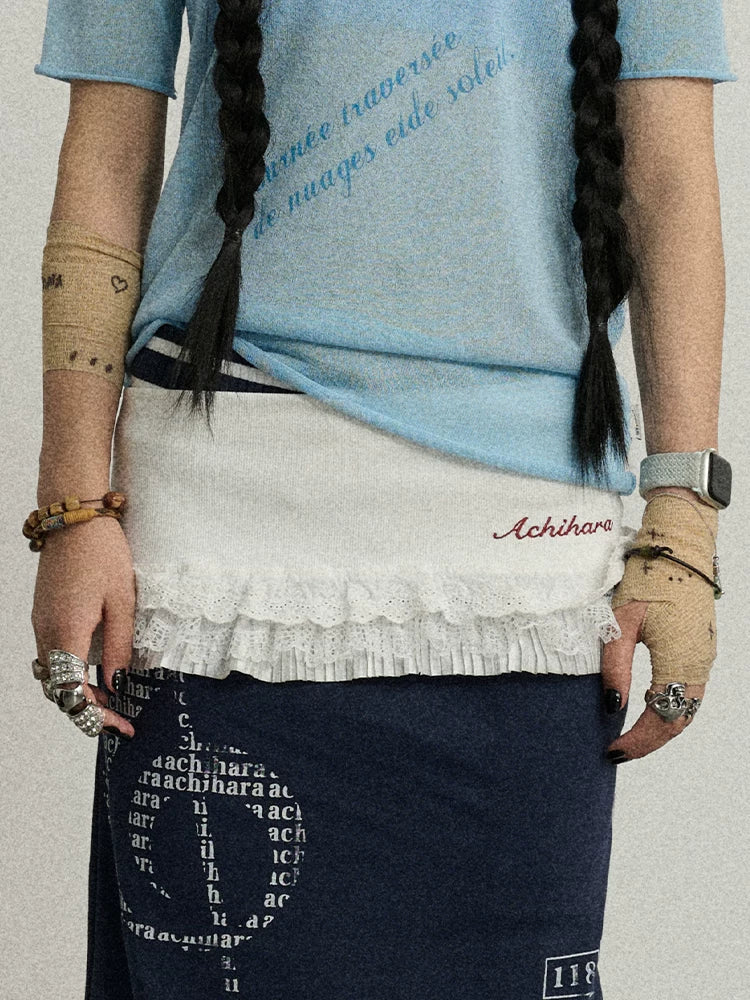 Achihara Souffle Skirt Summer White Mini Skirt-1
