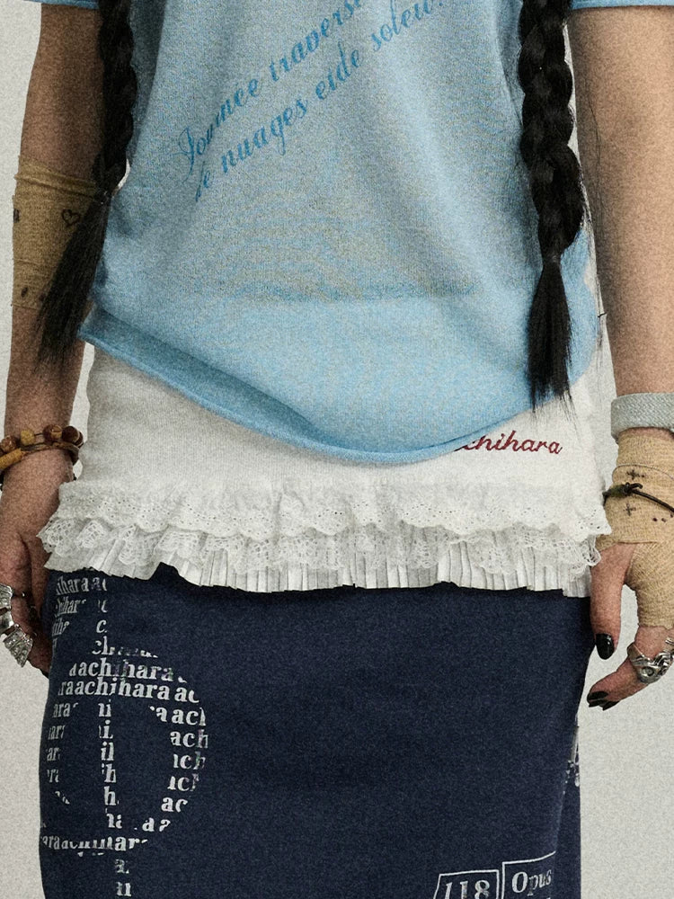 Achihara Souffle Skirt Summer White Mini Skirt-2
