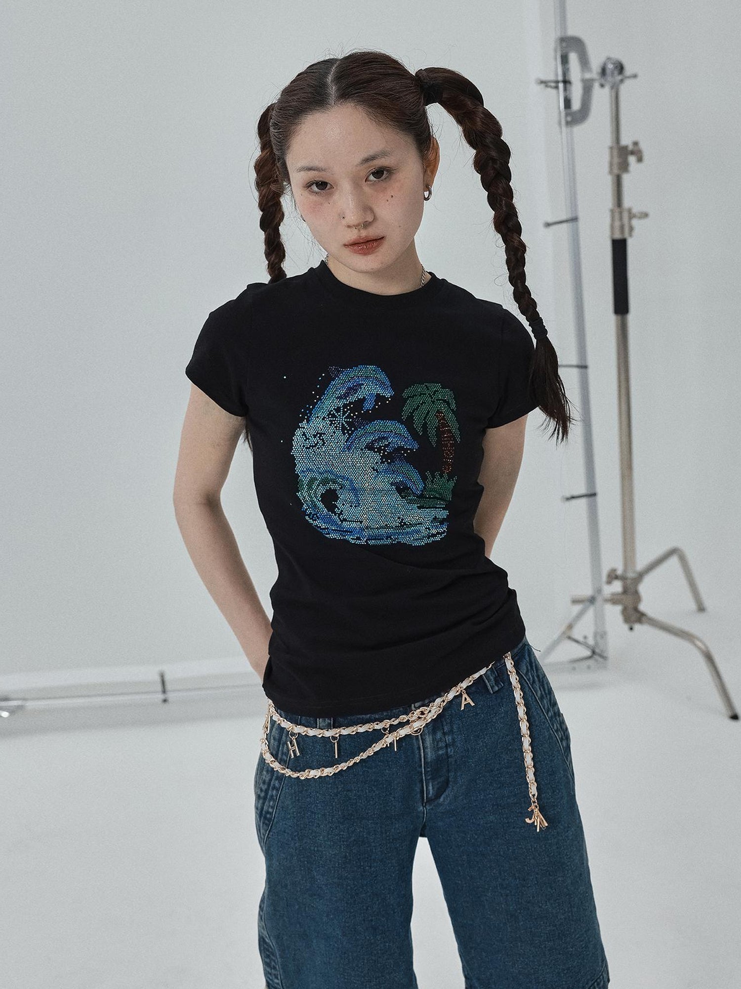 Achihara Sparkly Disco Summer Sleeveless T-Shirt & Vest