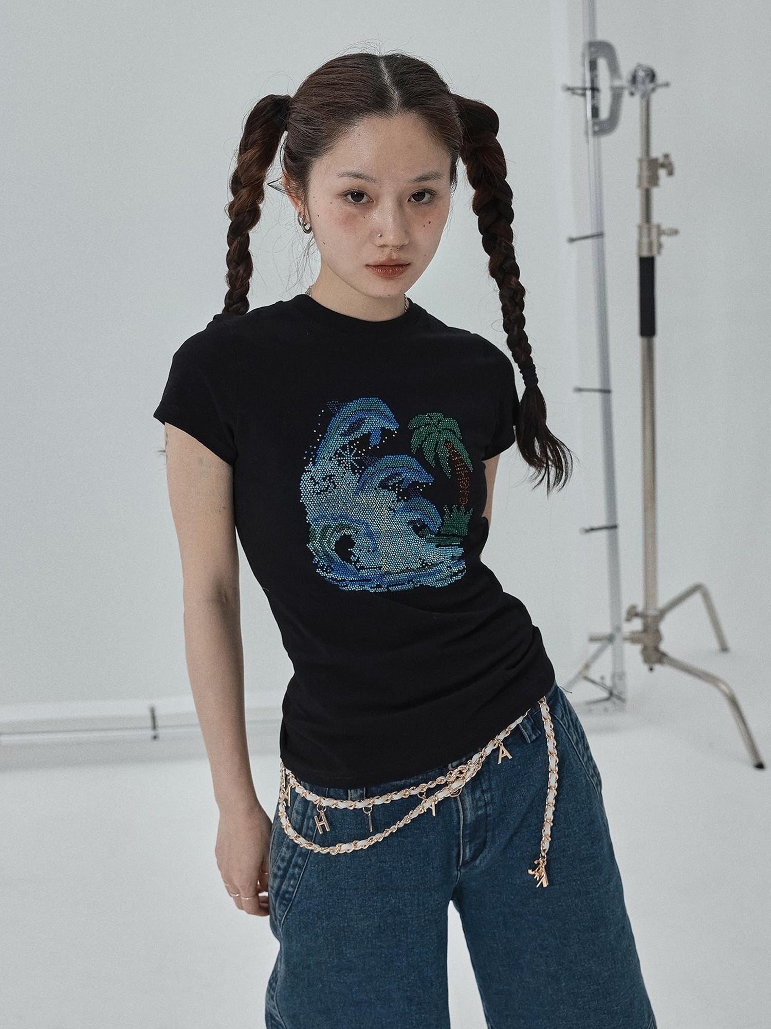 Achihara Sparkly Disco Summer Sleeveless T-Shirt & Vest