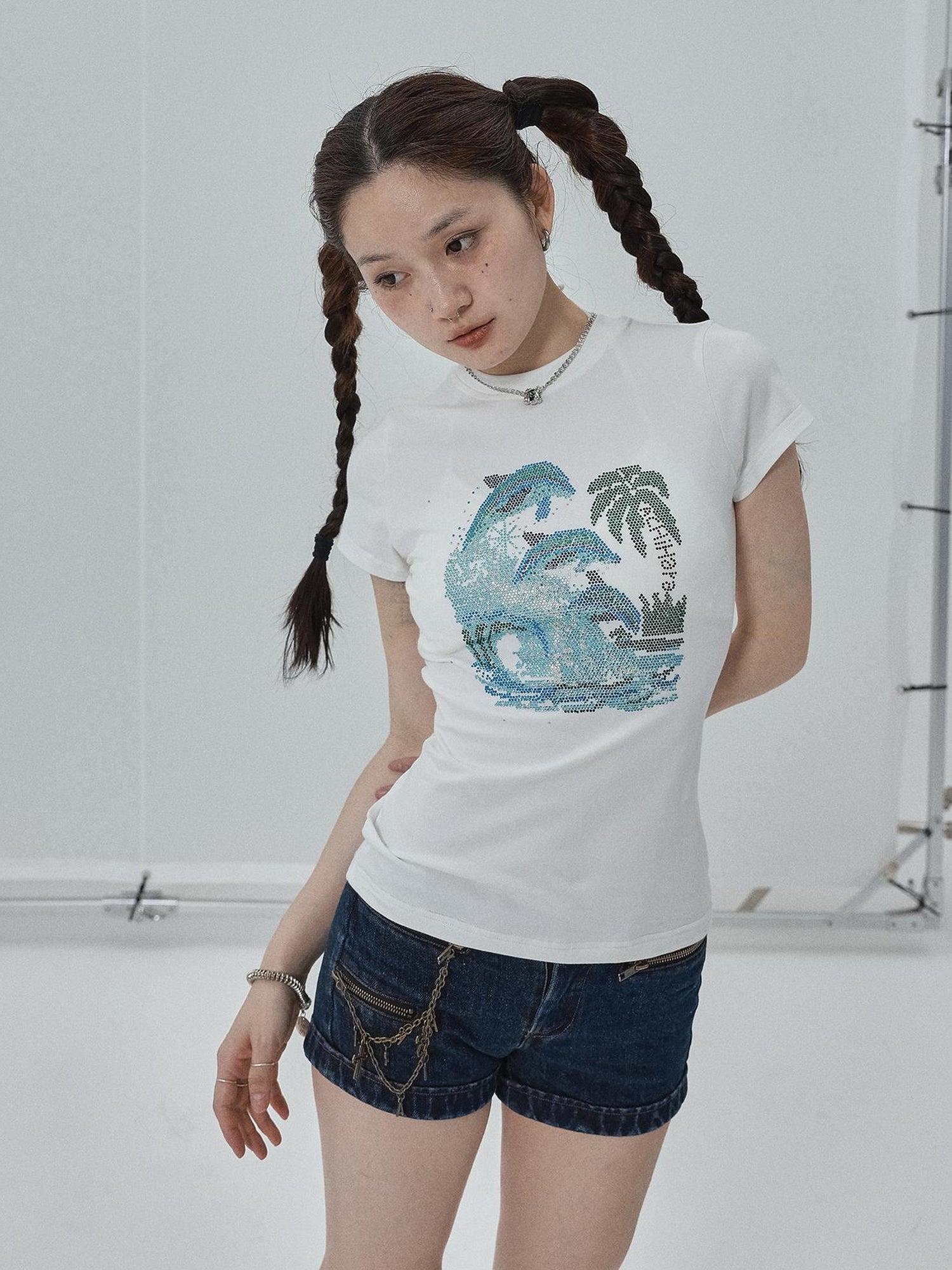 Achihara Sparkly Disco Summer Sleeveless T-Shirt & Vest