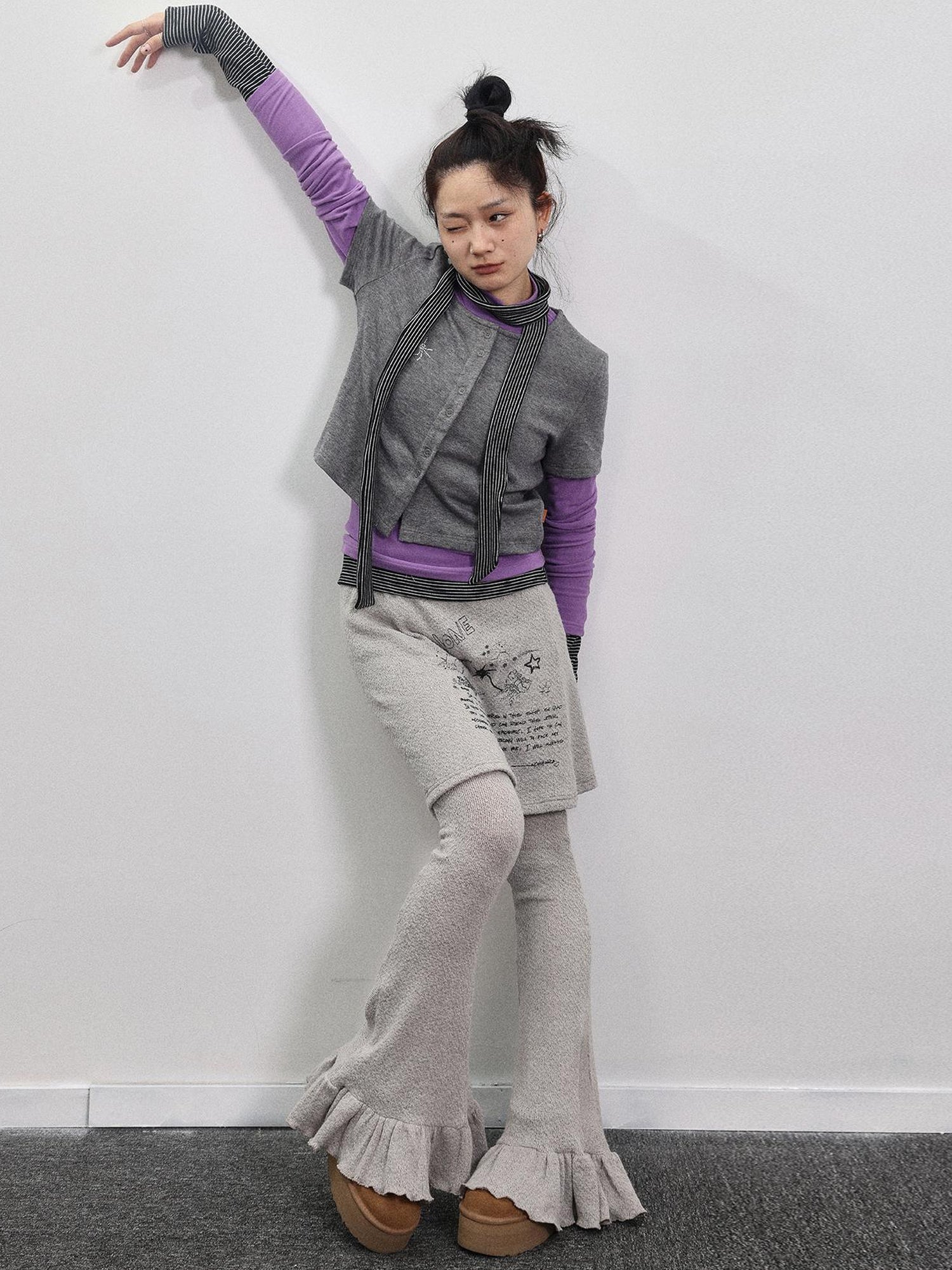 Achihara Spider Studded Short Sleeve Open Front Cardigan