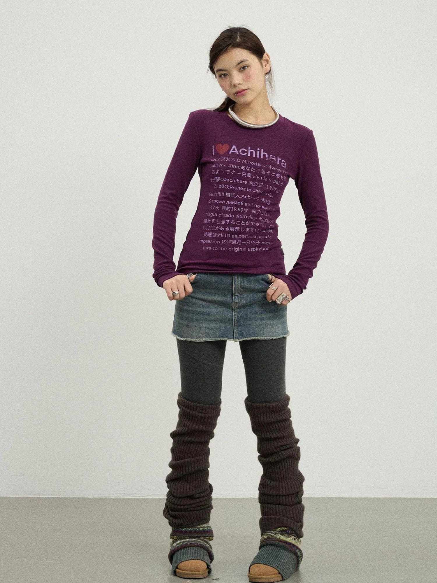Spring Idiom Print Long Sleeve Tee