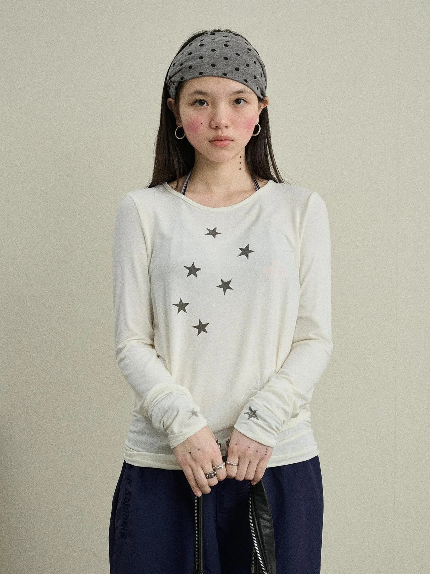 Starry Sunscreen Print Knit Tee