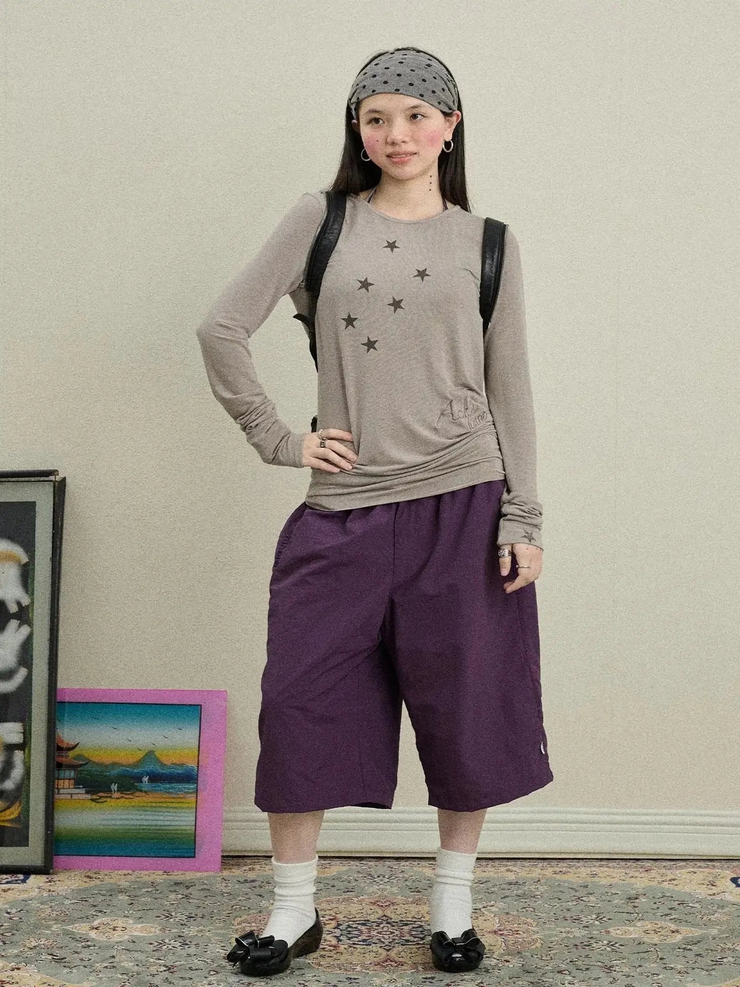 Starry Sunscreen Print Knit Tee