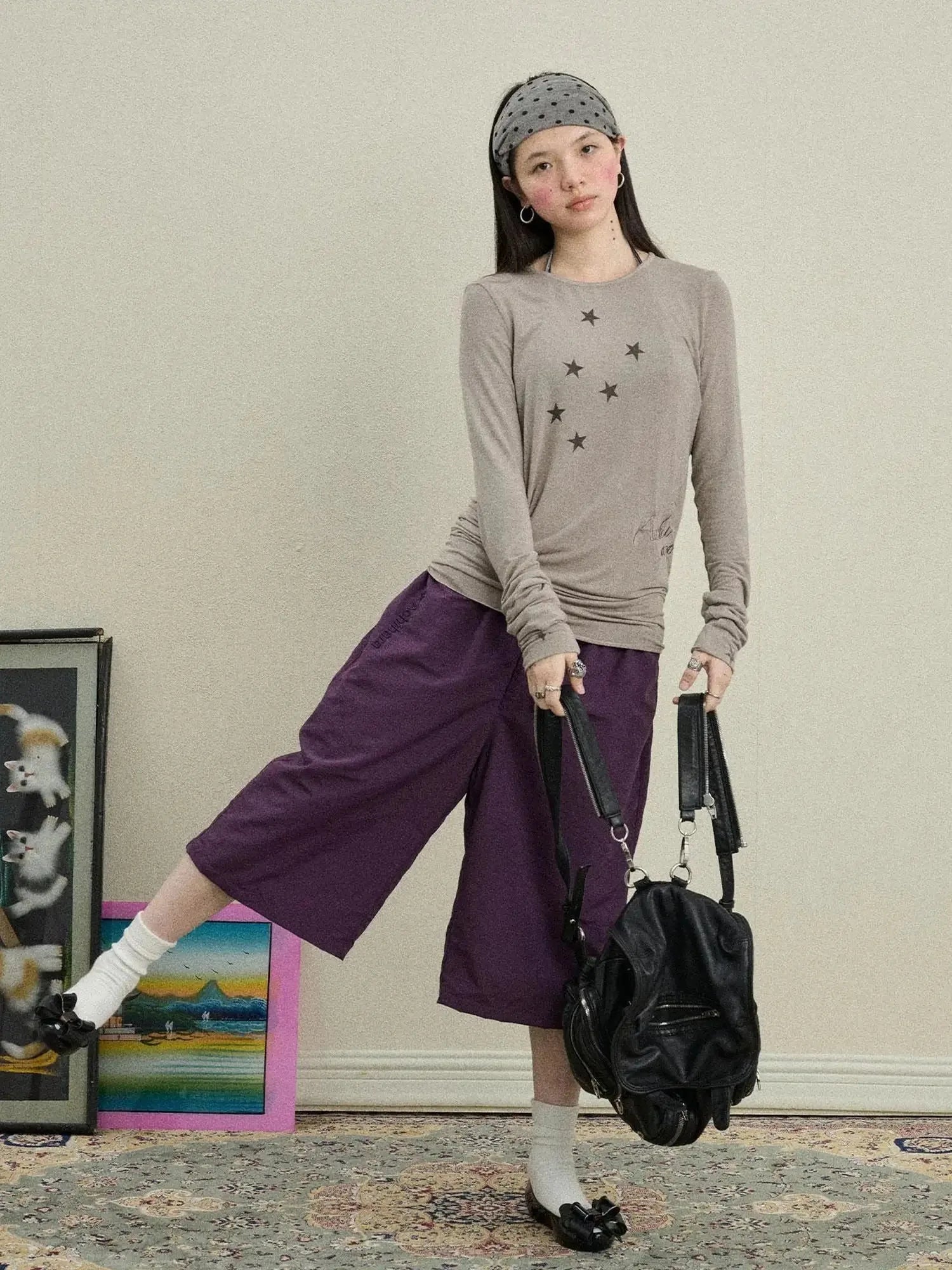 Starry Sunscreen Print Knit Tee