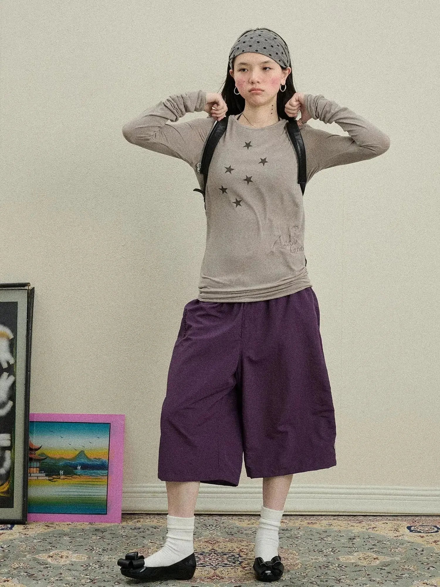 Starry Sunscreen Print Knit Tee