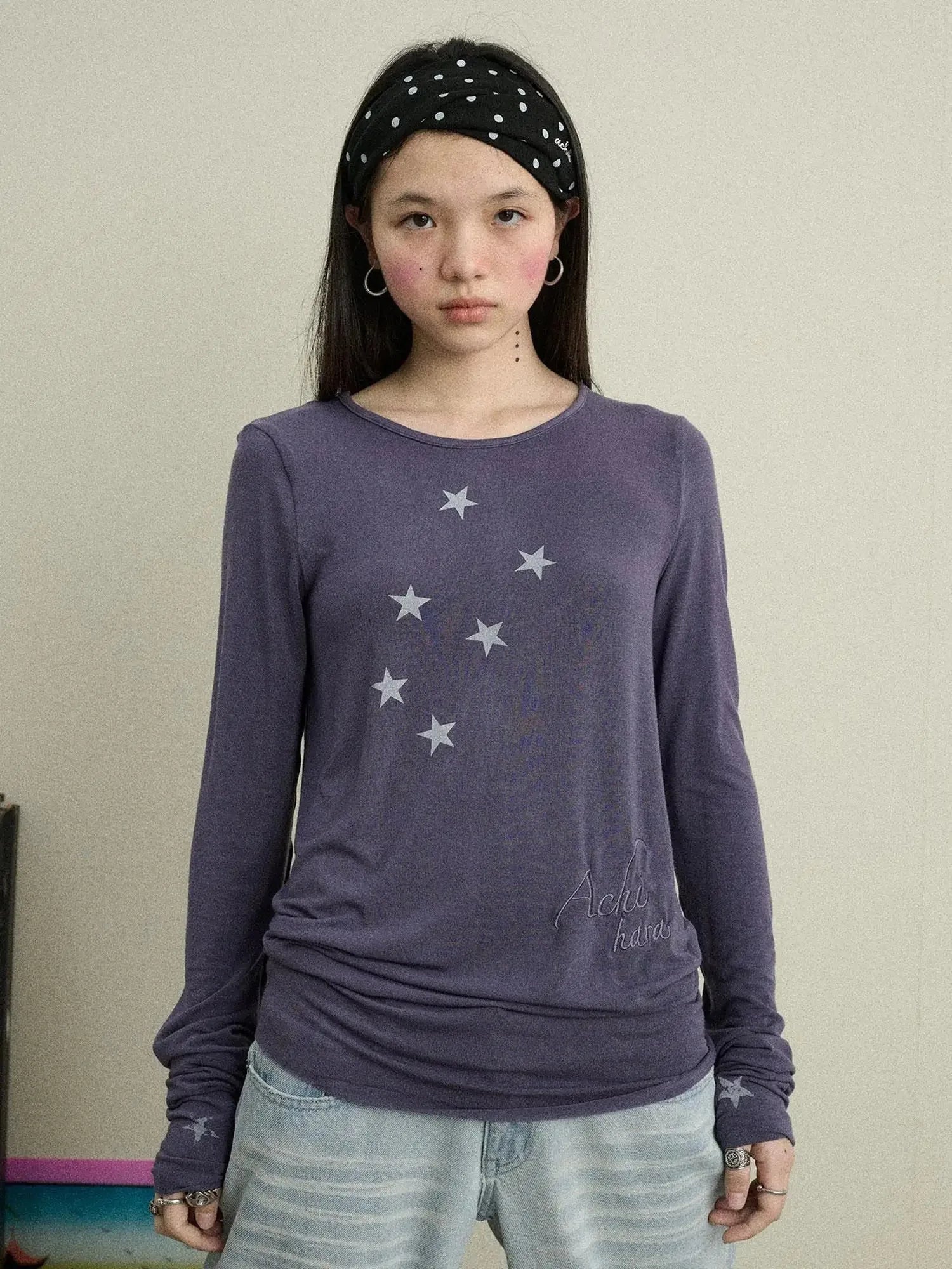 Starry Sunscreen Print Knit Tee
