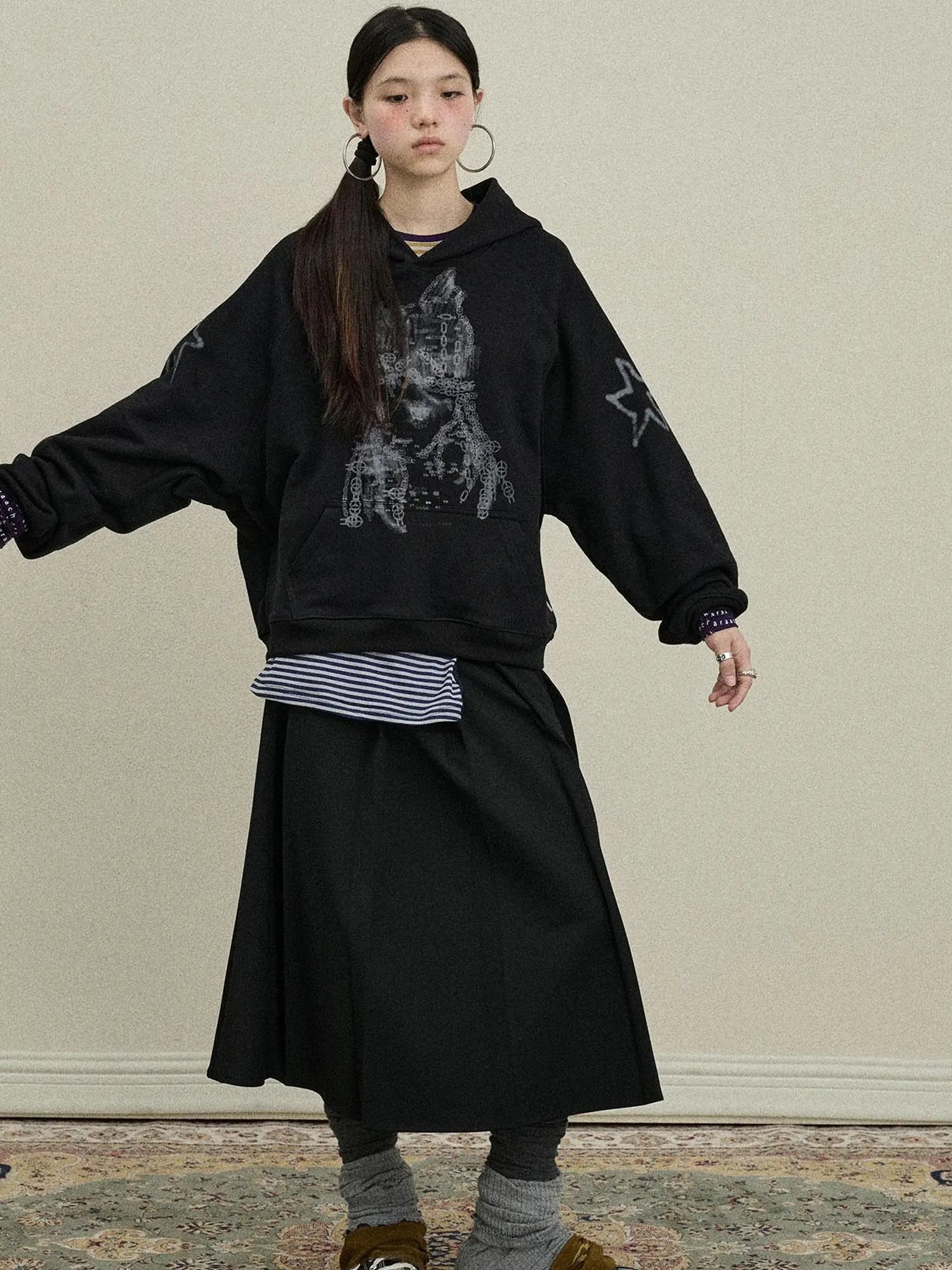Stars Me Hooded Jacket Women Spring Fall 2025 New Casual Outerwear