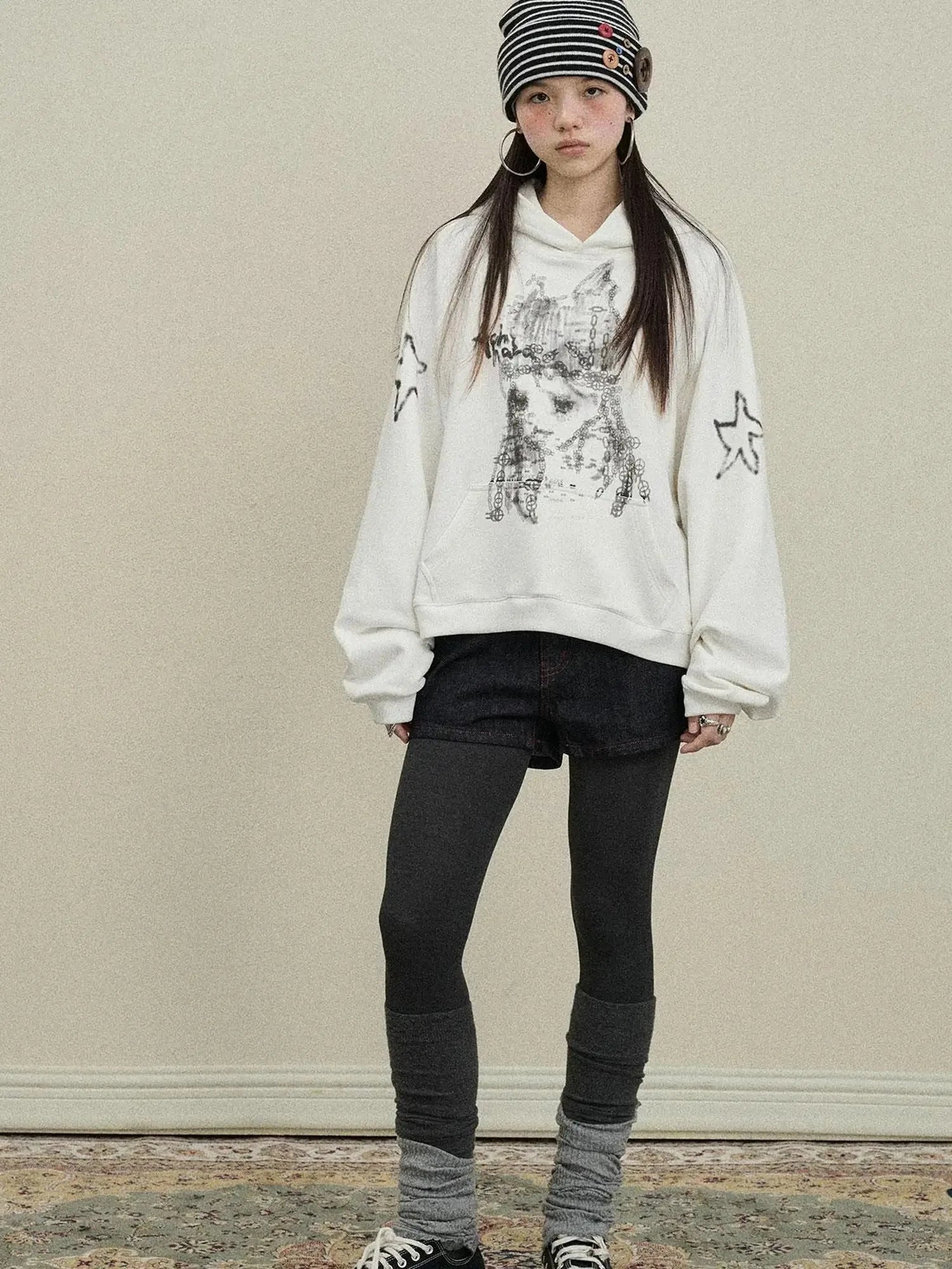 Stars Me Hooded Jacket Women Spring Fall 2025 New Casual Outerwear