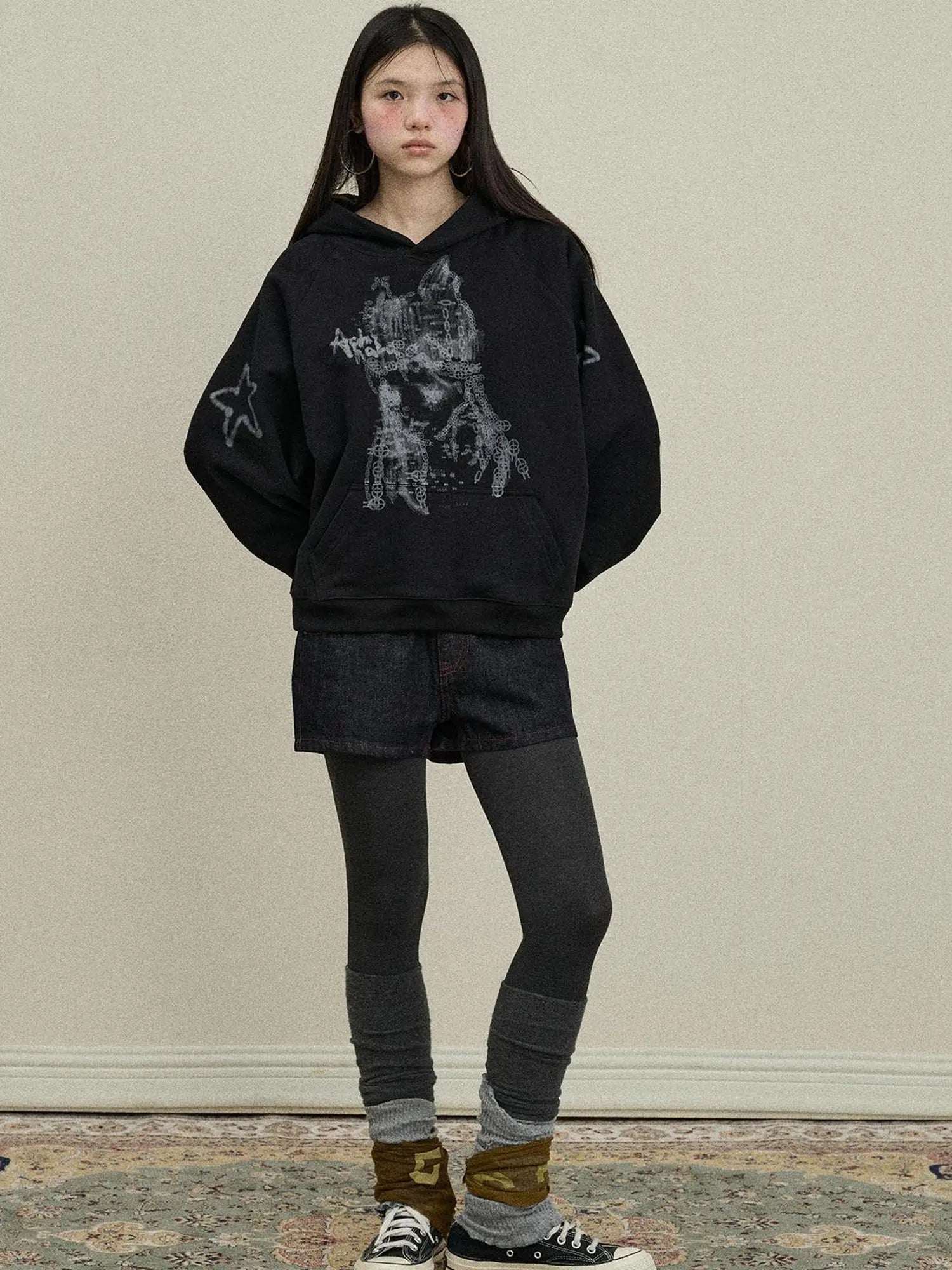 Stars Me Hooded Jacket Women Spring Fall 2025 New Casual Outerwear